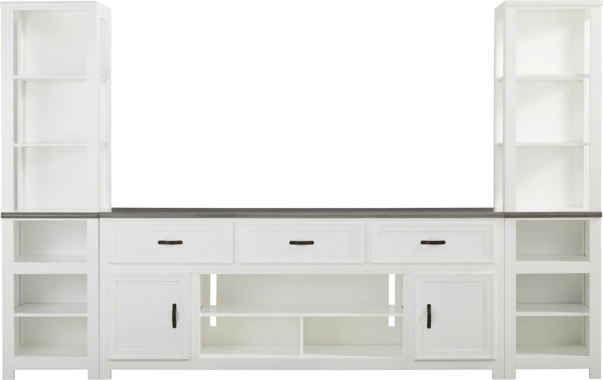 High Ridge White Hollow Ridge White 3 Pc Wall Unit | Rooms to Go
