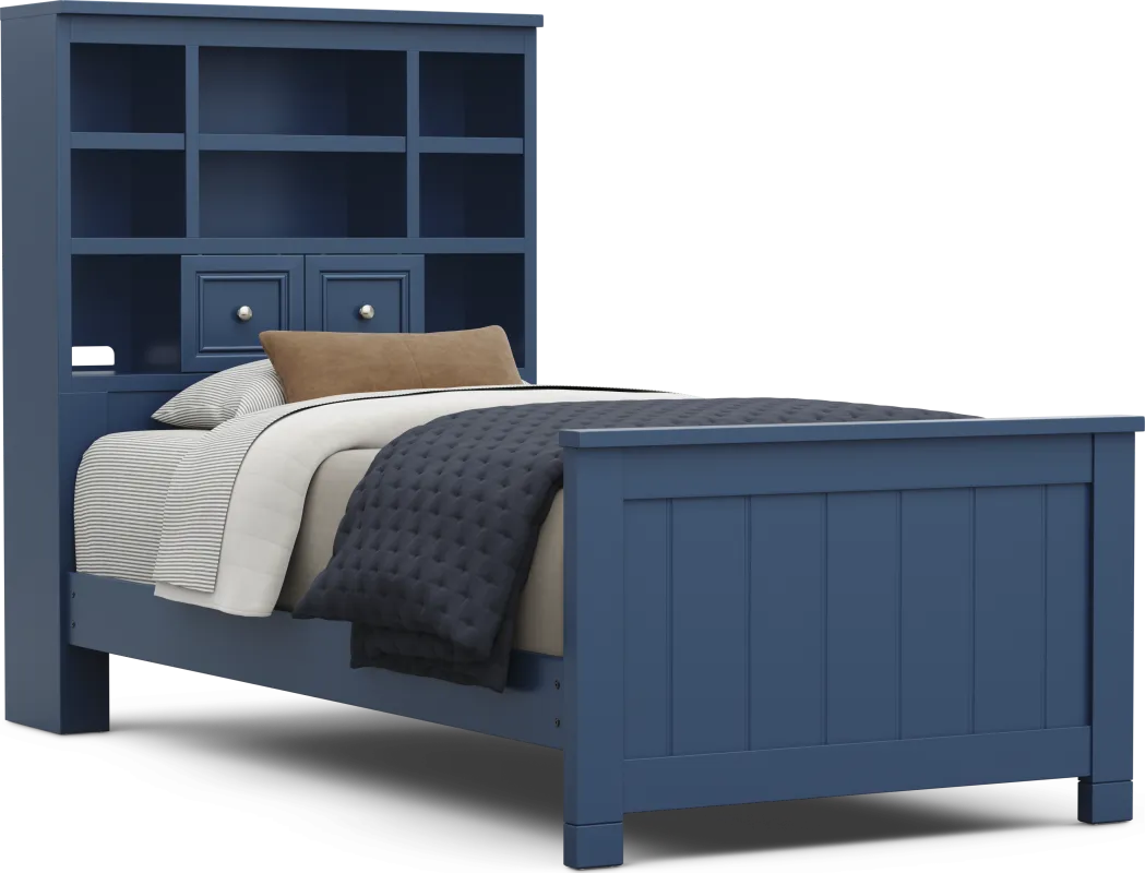 Kids Cottage Colors 2.0 Navy Twin Bookcase Bed