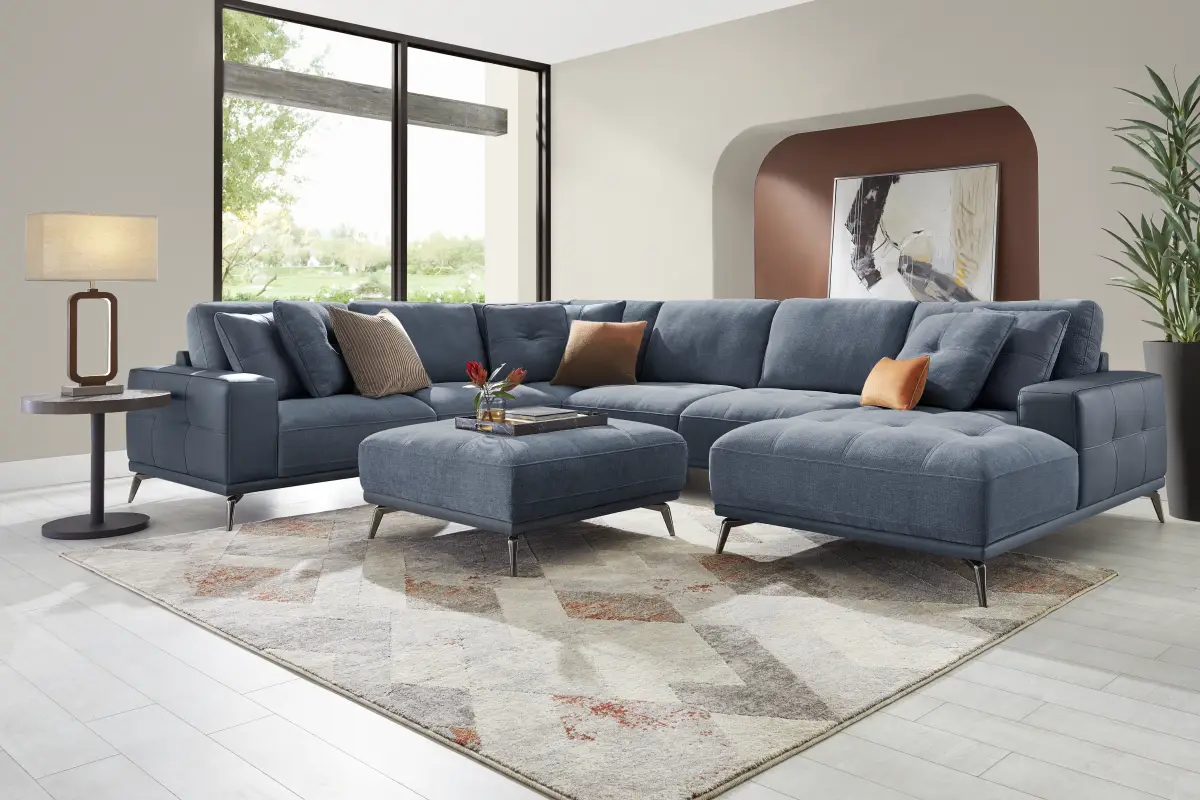 Valencia Blue 4 Pc Sectional