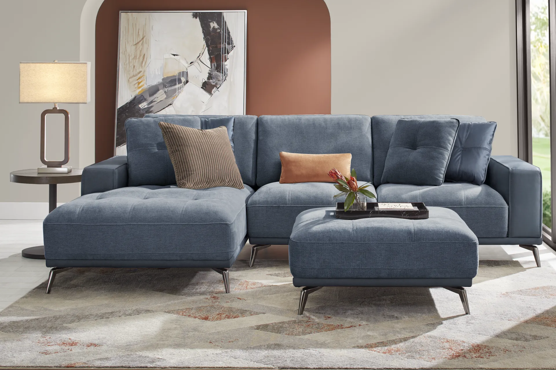 Valencia Blue 2 Pc Sectional - Image 2