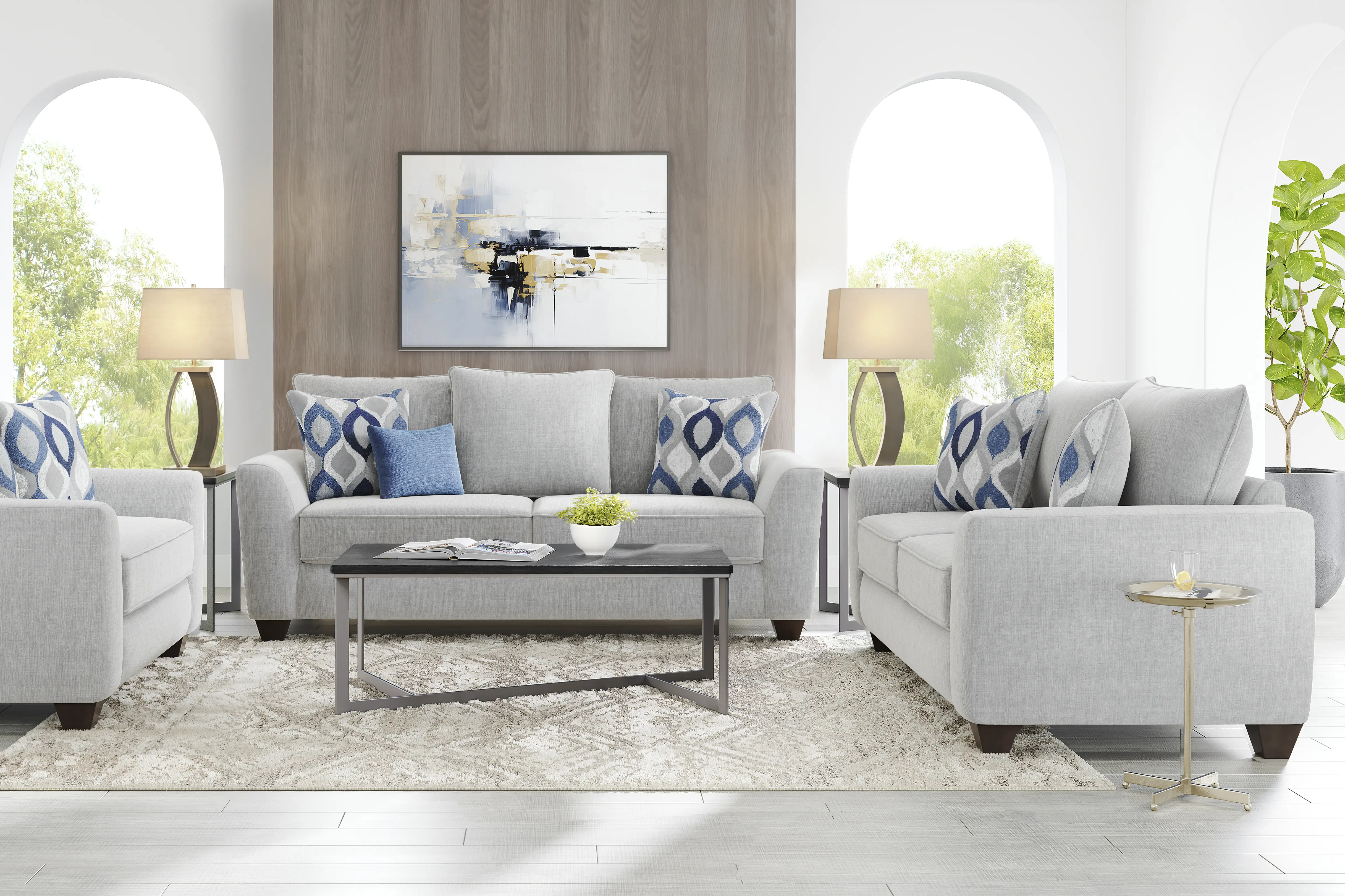 Dennin Heights Gray 7 Pc Living Room - Image 1