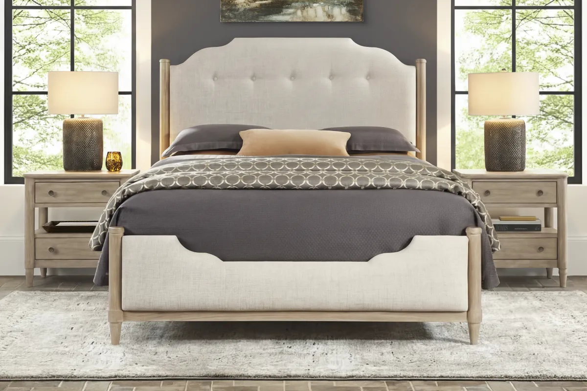 Oakwood Terrace Tan 5 Pc King Upholstered Bedroom