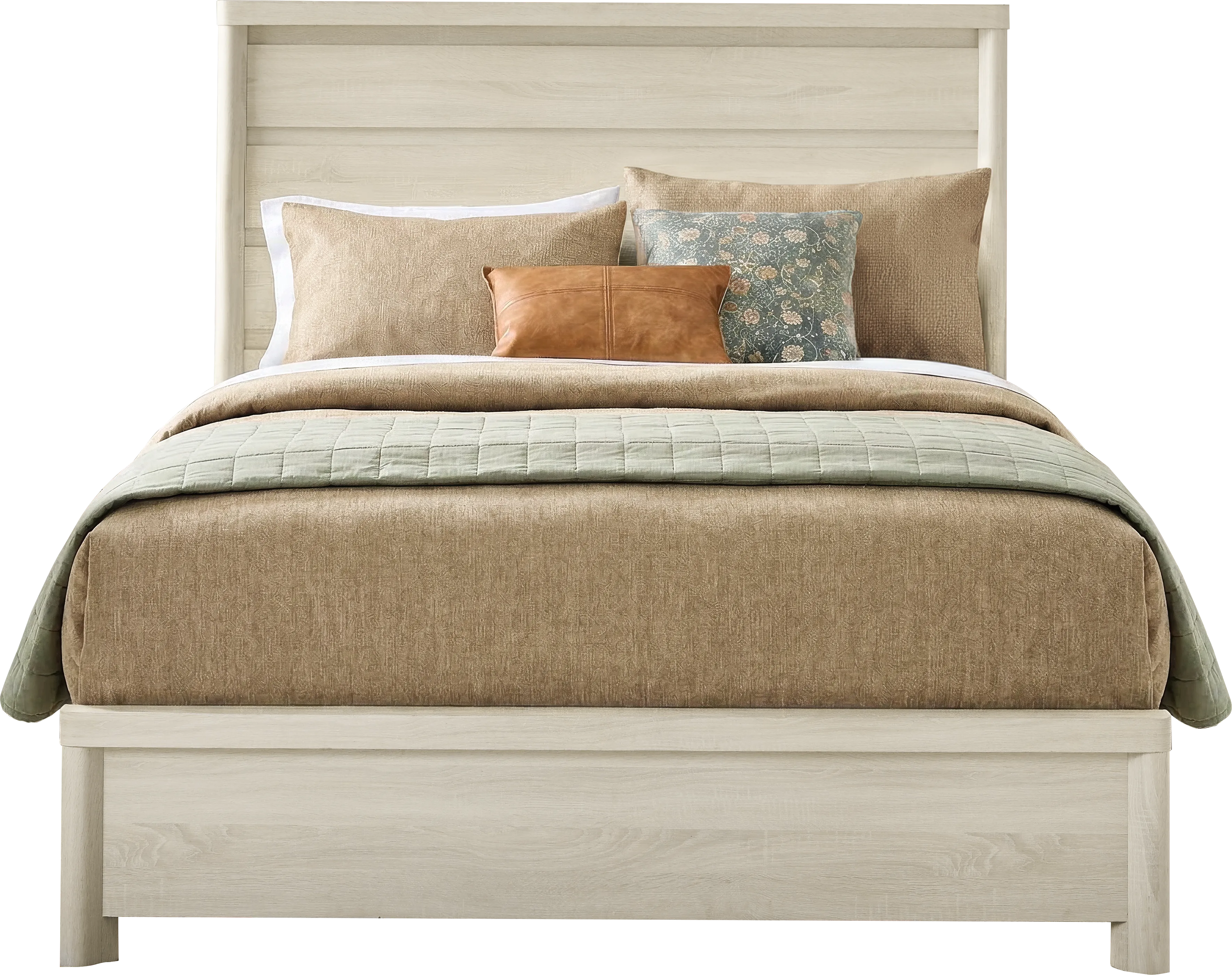 Pinebrook White 3 Pc King Panel Bed - Thumbnail - Image 1
