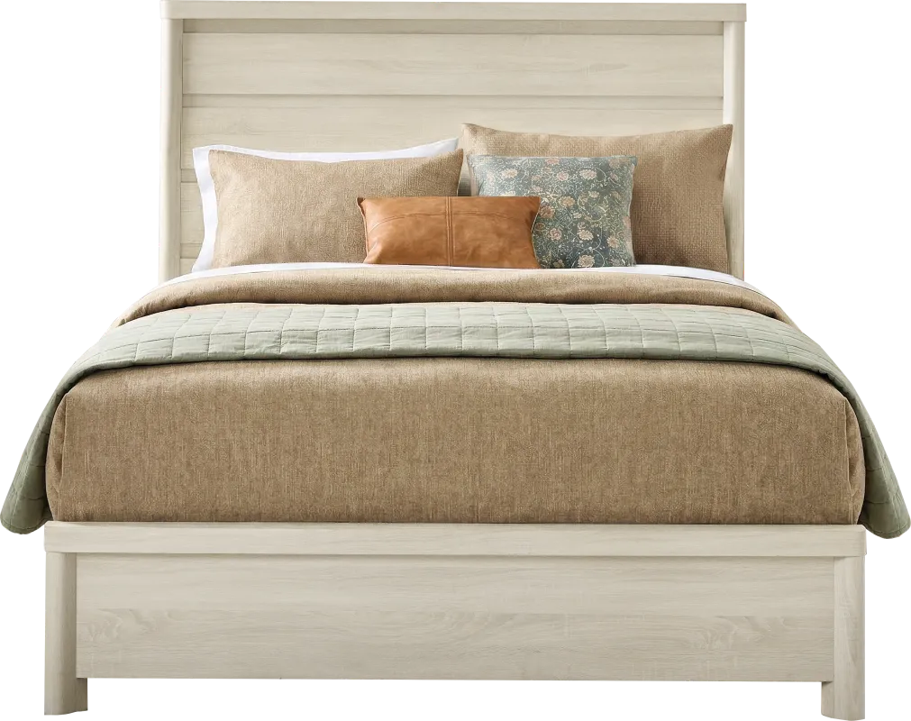 Pinebrook White 3 Pc King Panel Bed