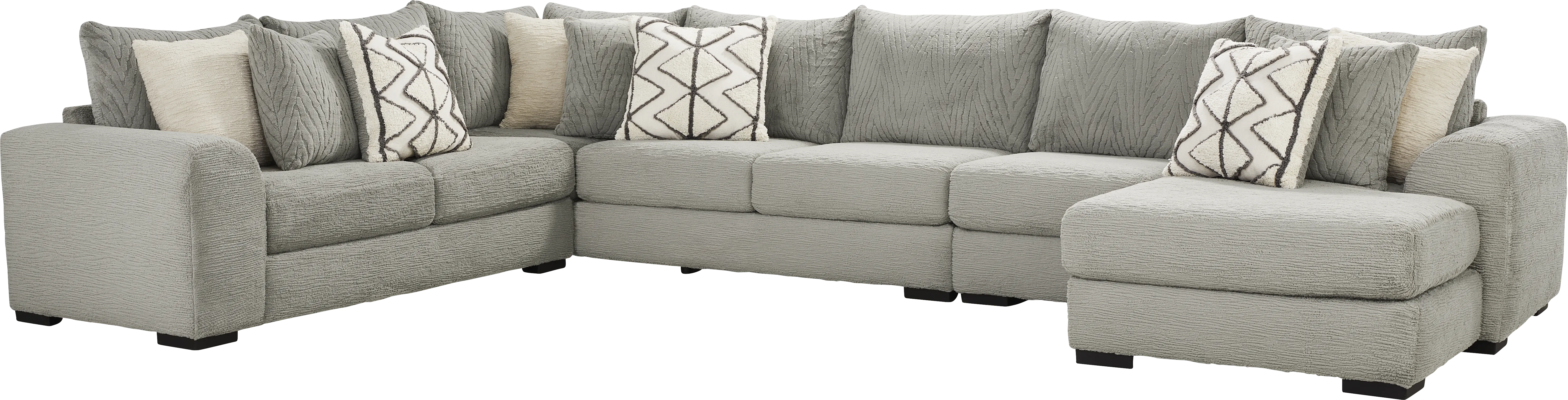 Diego 4 Pc Gray Sectional - Thumbnail - Image 1