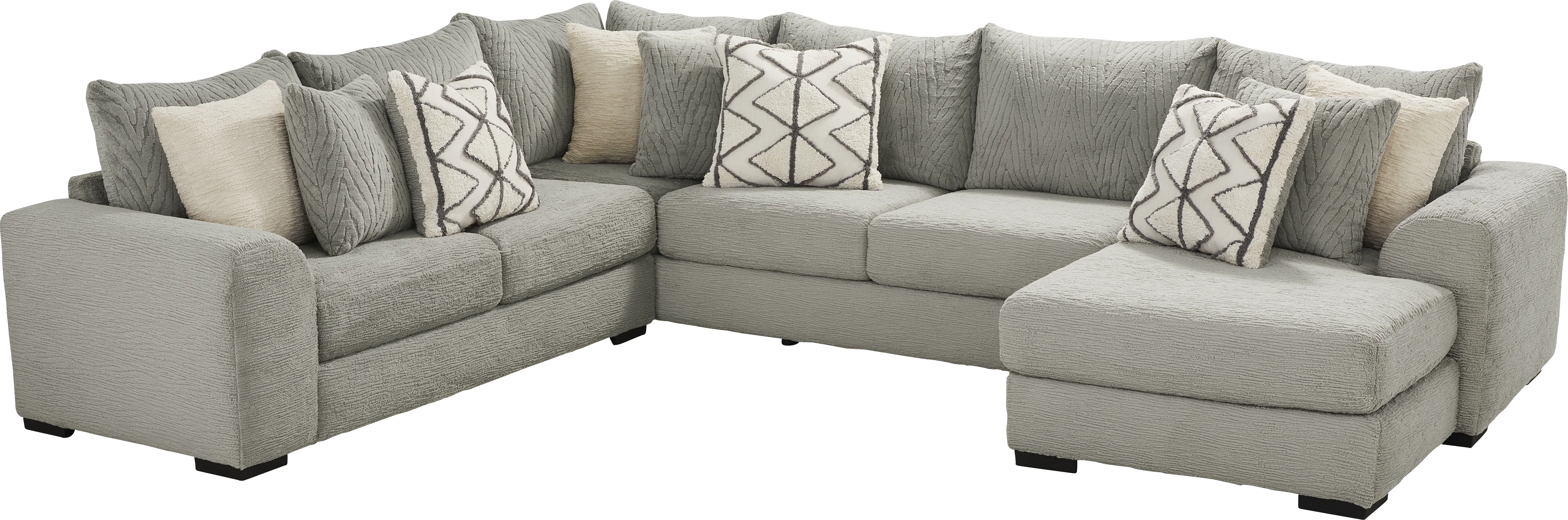 Diego 3 Pc Gray Sectional - Thumbnail - Image 1