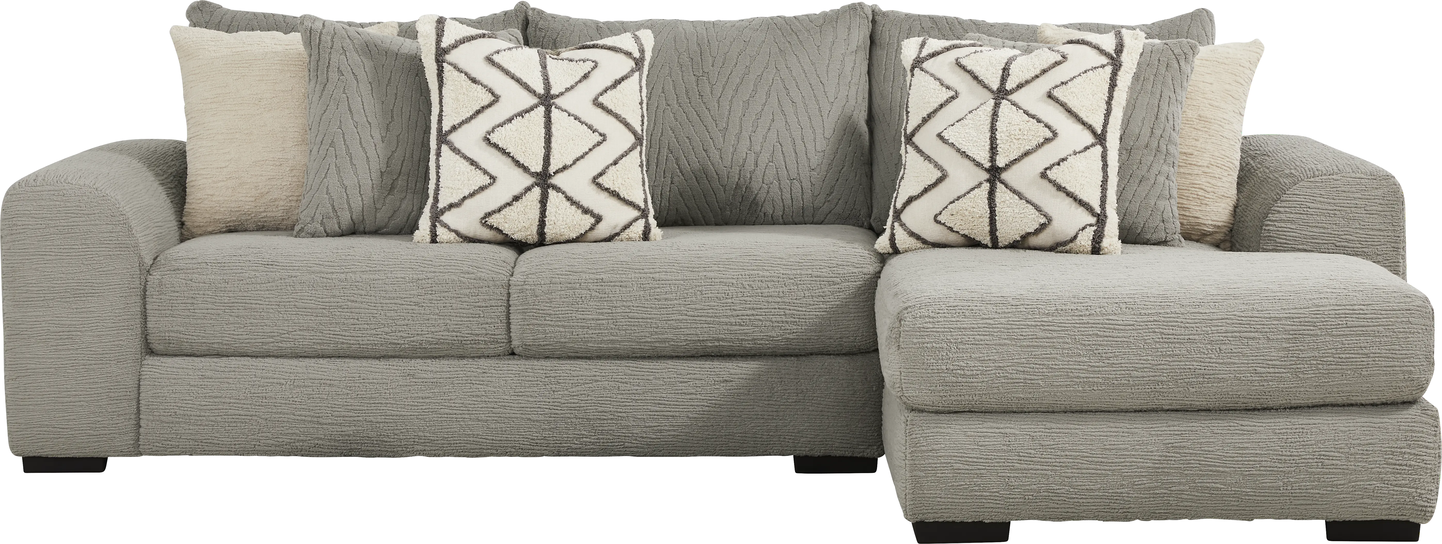 Diego 2 Pc Gray Sectional - Thumbnail - Image 1