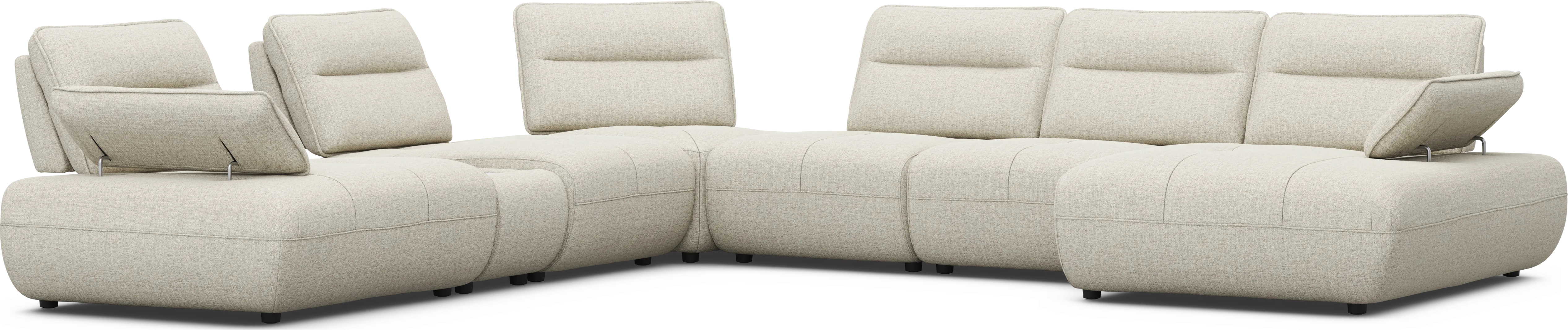 Olympia Linen 7 Pc Sectional with Audio - Thumbnail - Image 1
