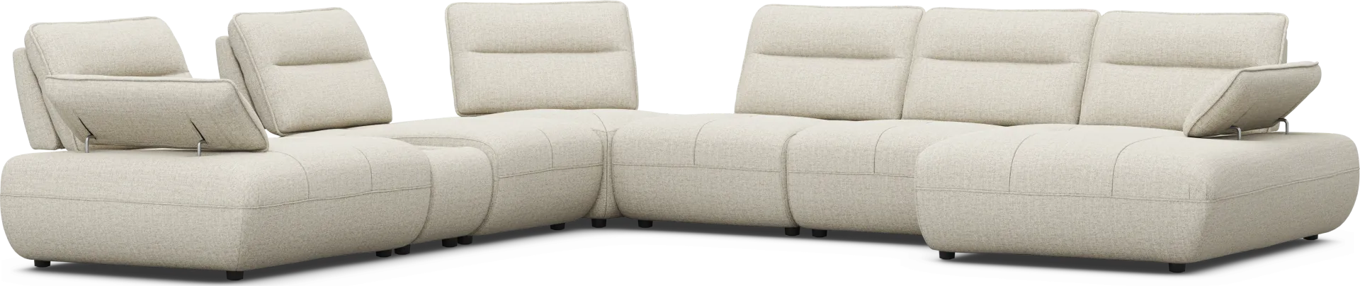Olympia Linen 7 Pc Sectional with Audio - Image 1