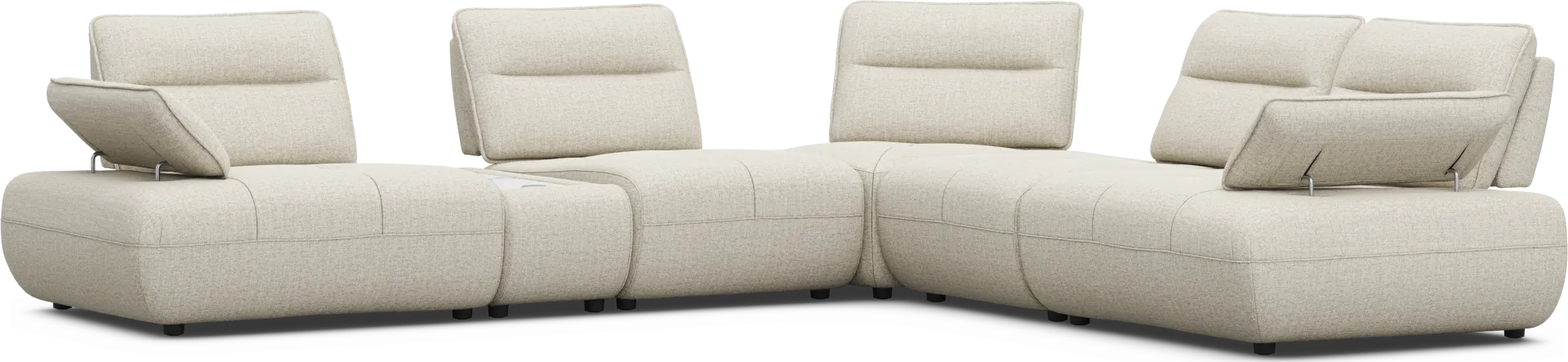 Olympia Linen 6 Pc Sectional with Audio - Image 1