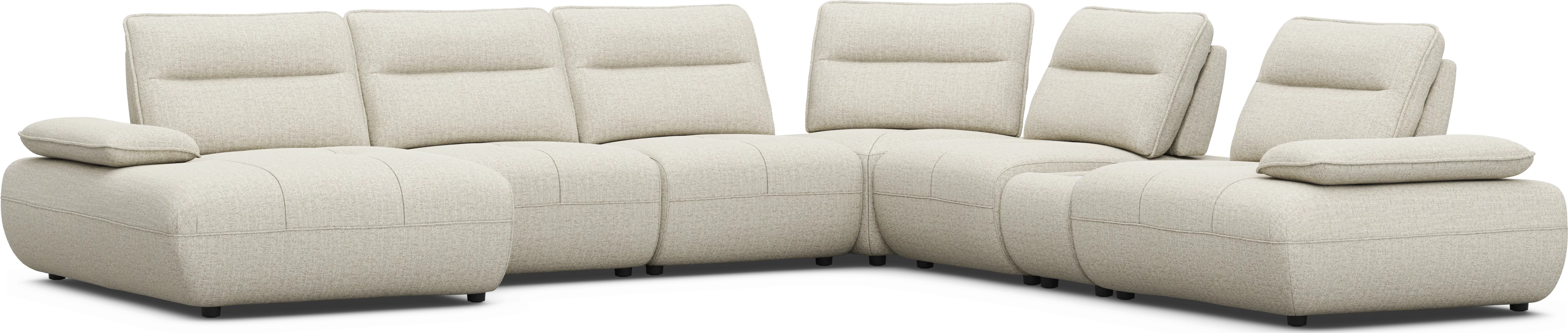 Olympia Linen 7 Pc Sectional with Audio - Thumbnail - Image 1