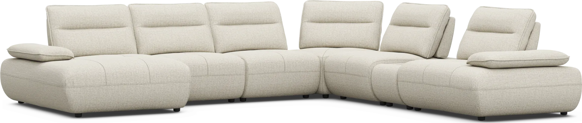 Olympia Linen 7 Pc Sectional with Audio - Image 1