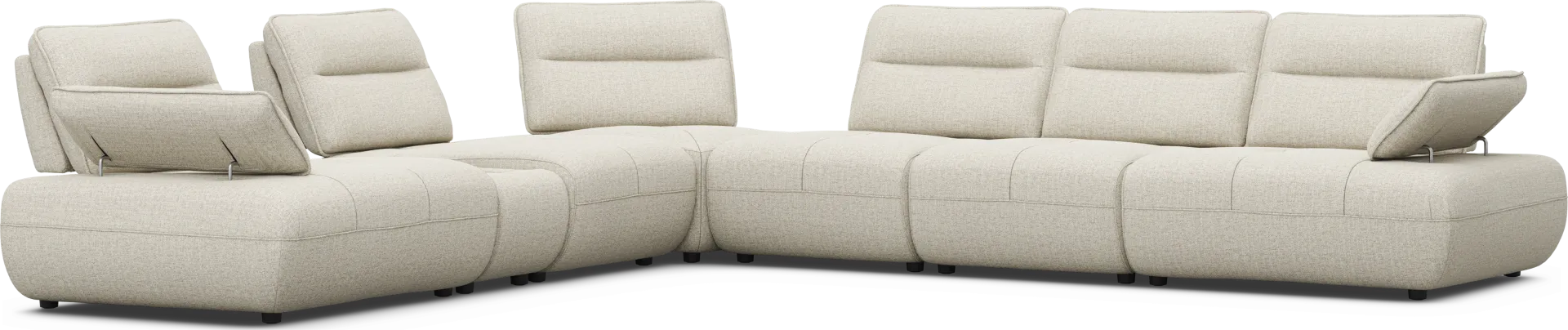Olympia Linen 7 Pc Sectional with Audio - Image 1