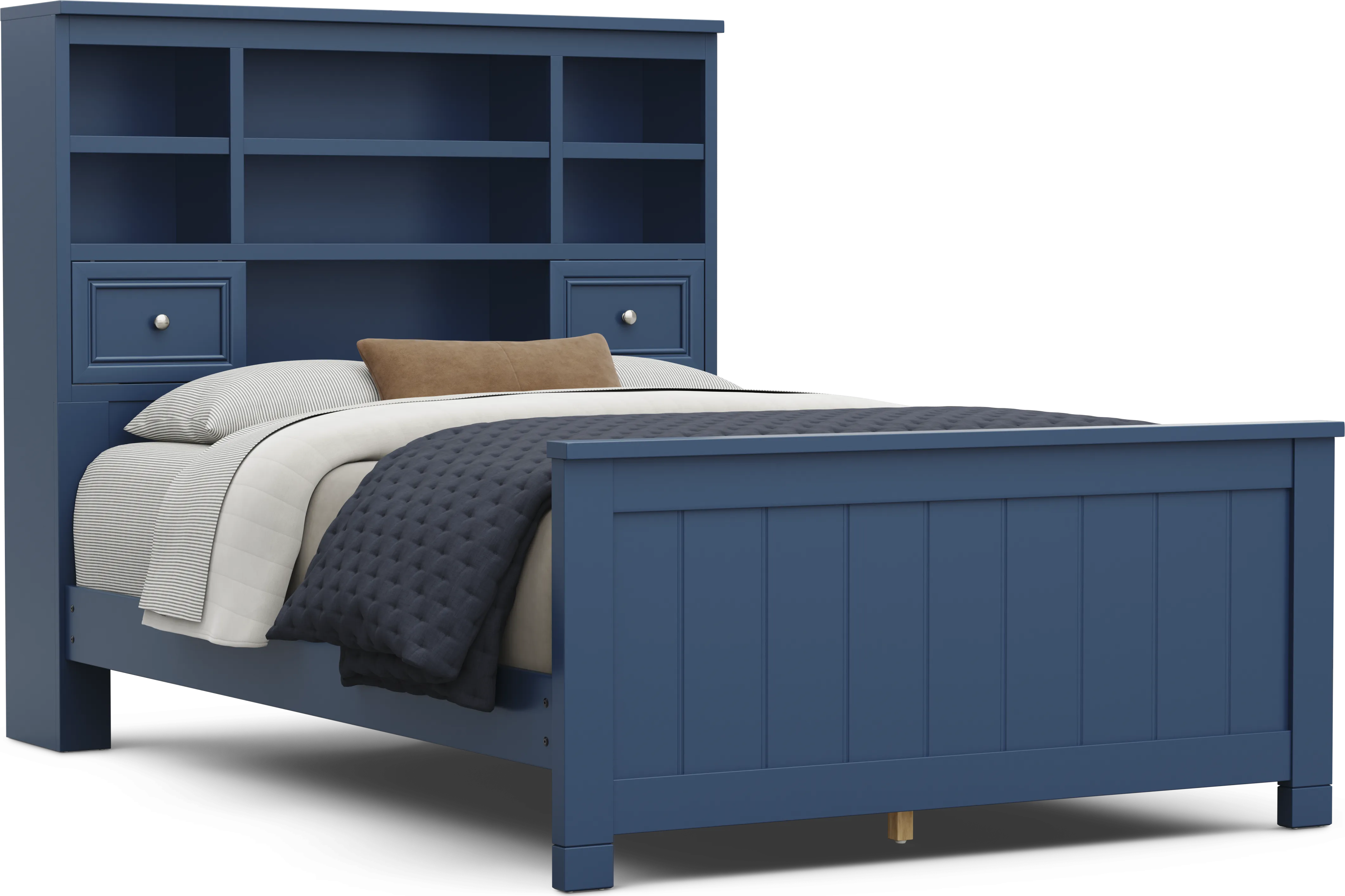 Kids Cottage Colors 2.0 Navy Full Bookcase Bed - Thumbnail - Image 1