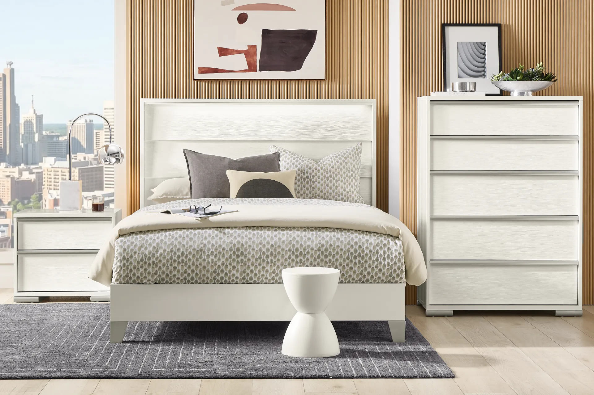 Auralight White 5 Pc King Panel Bedroom - Image 1