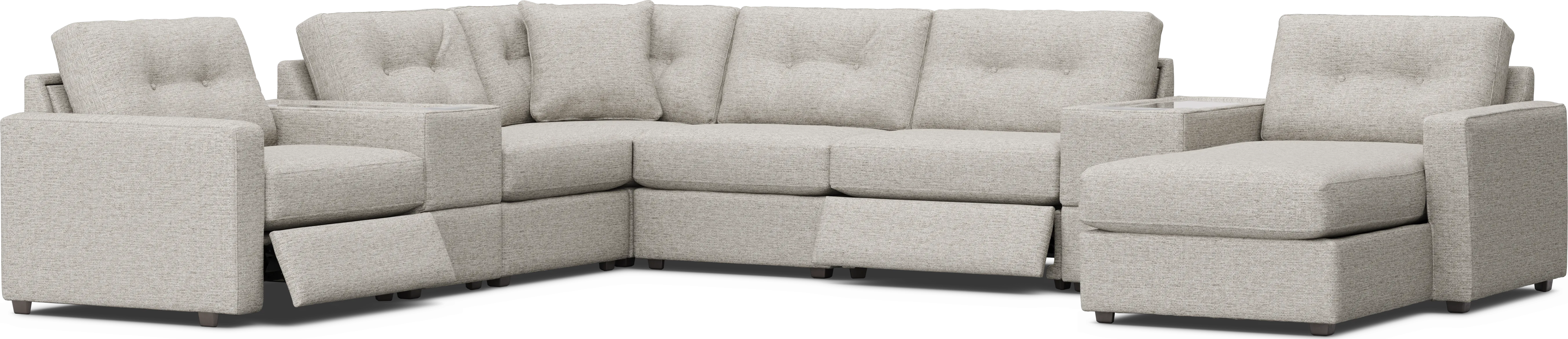 Pebble 8 Pc Power Reclining ModularOne with Media Consoles - Thumbnail - Image 1