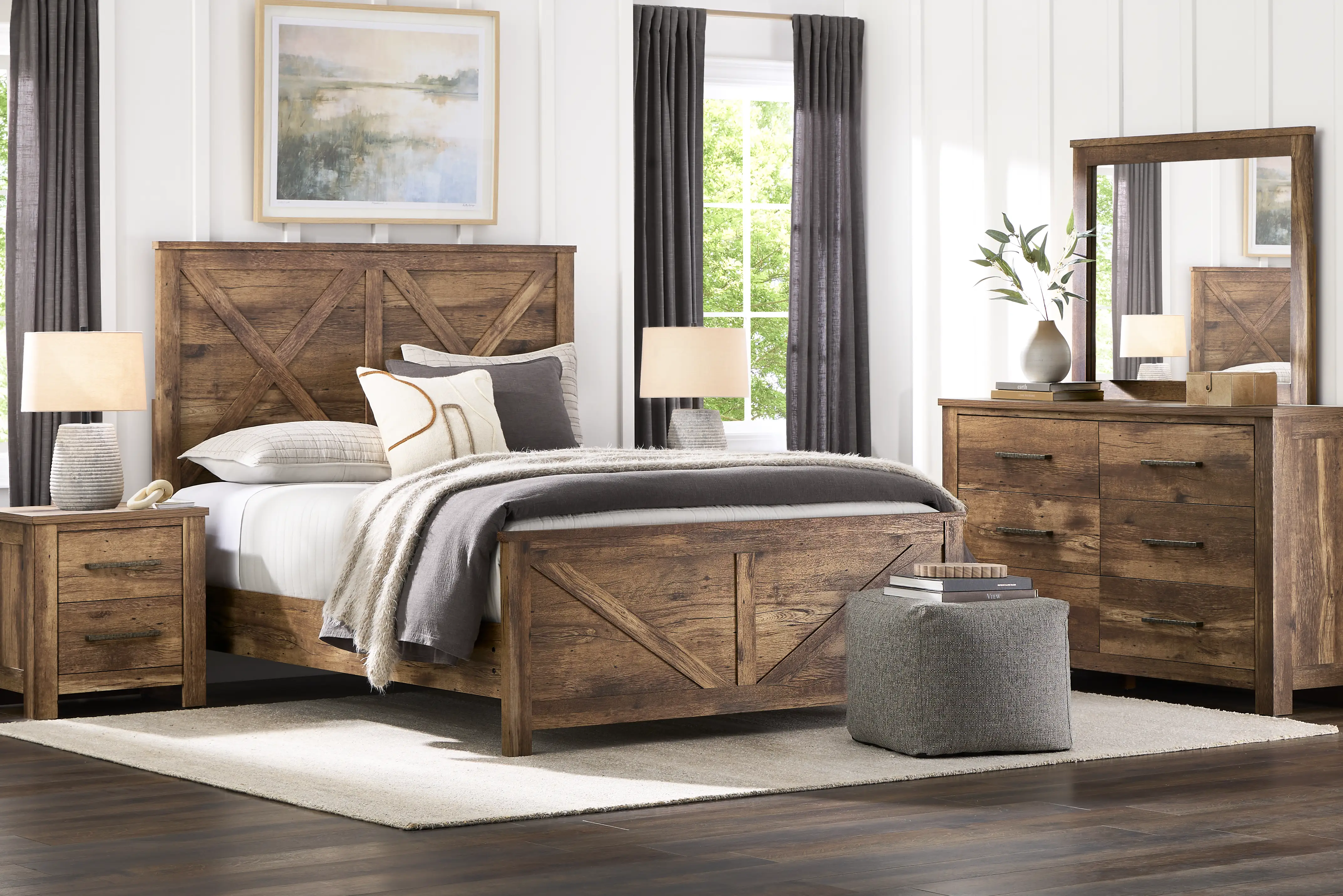 Glen Oaks Brown 5 Pc Queen Panel Bedroom - Thumbnail - Image 1