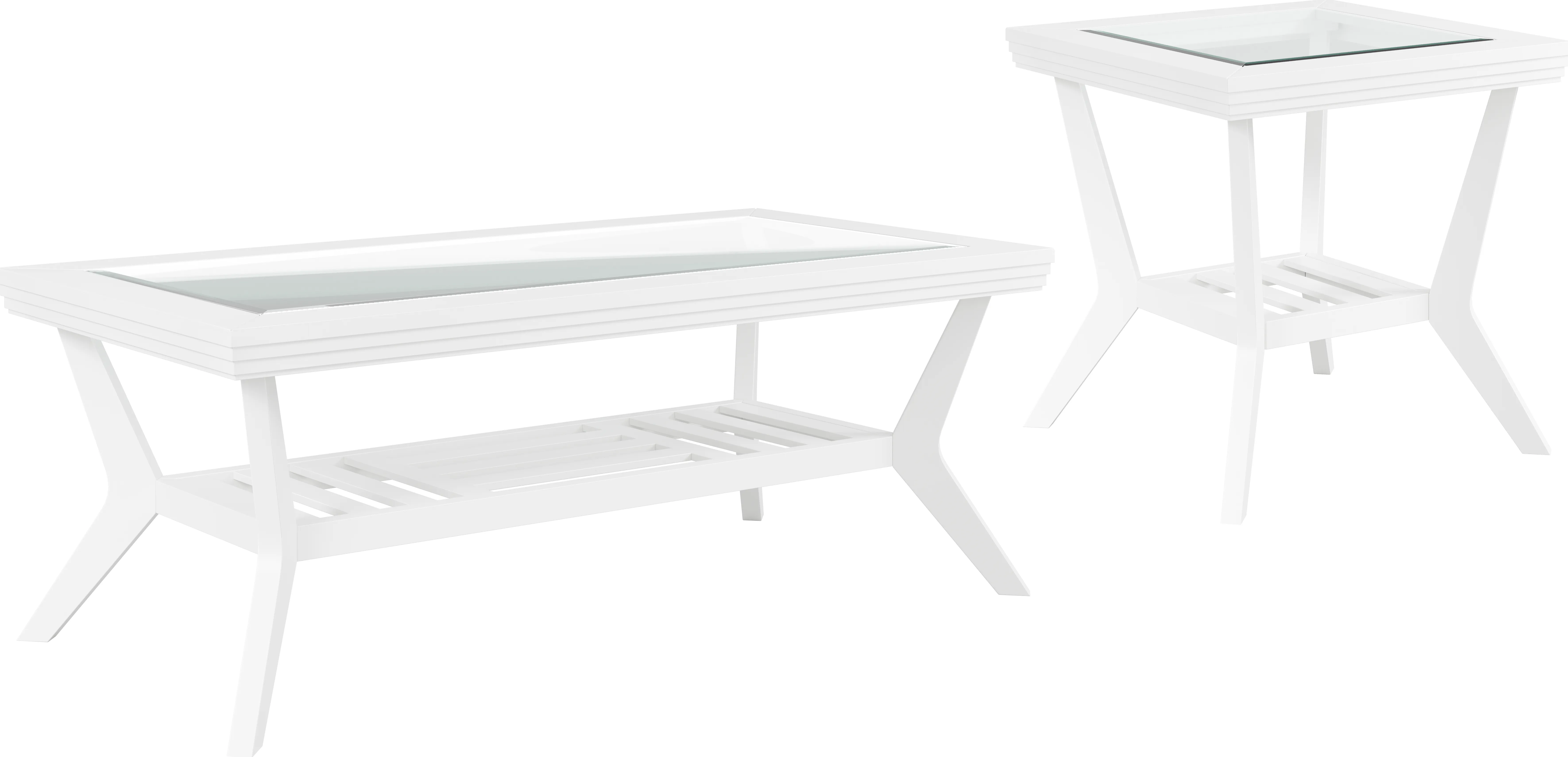 Trevi White 2 Pc Table Set - Thumbnail - Image 1
