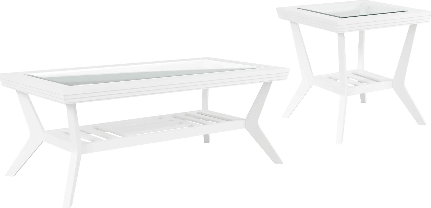 Trevi White 2 Pc Table Set