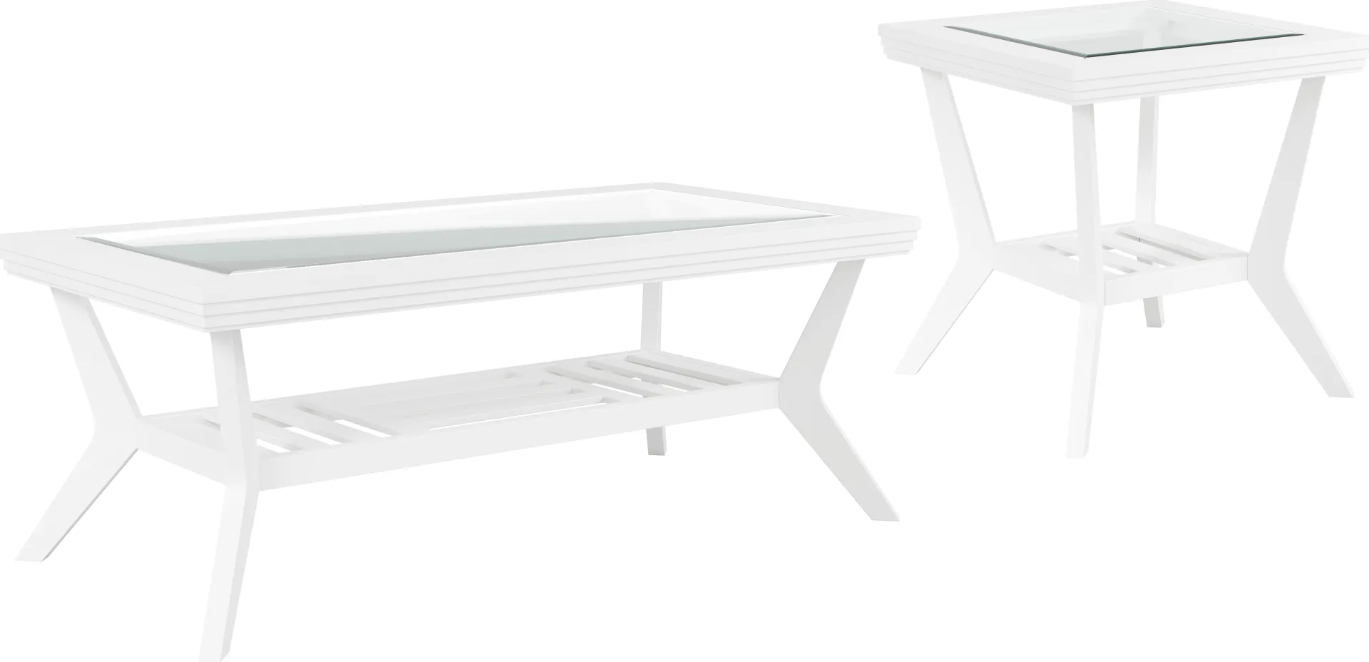 Trevi White 2 Pc Table Set - Image 1