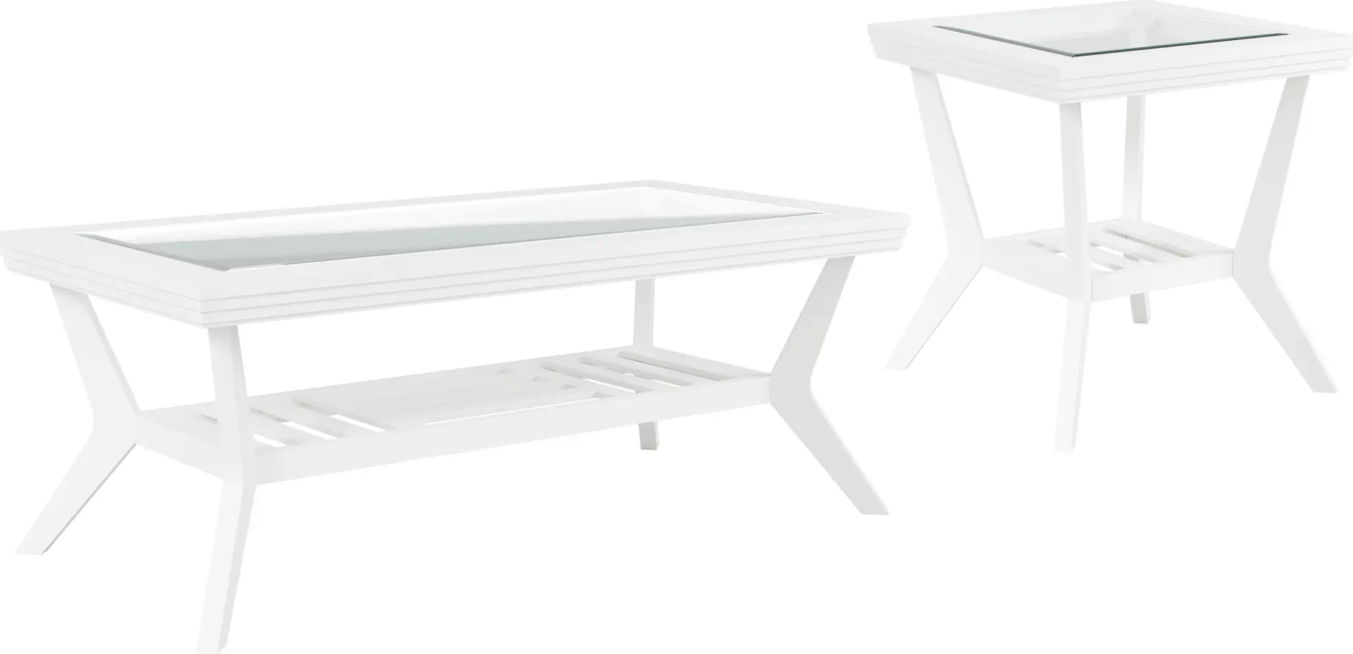 Trevi White 2 Pc Table Set