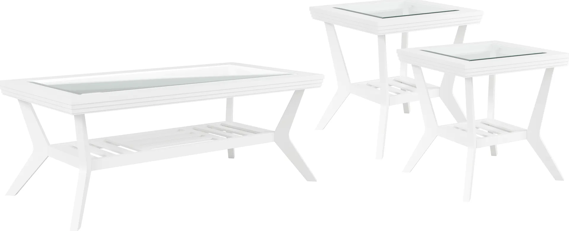 Trevi White 3 Pc Table Set