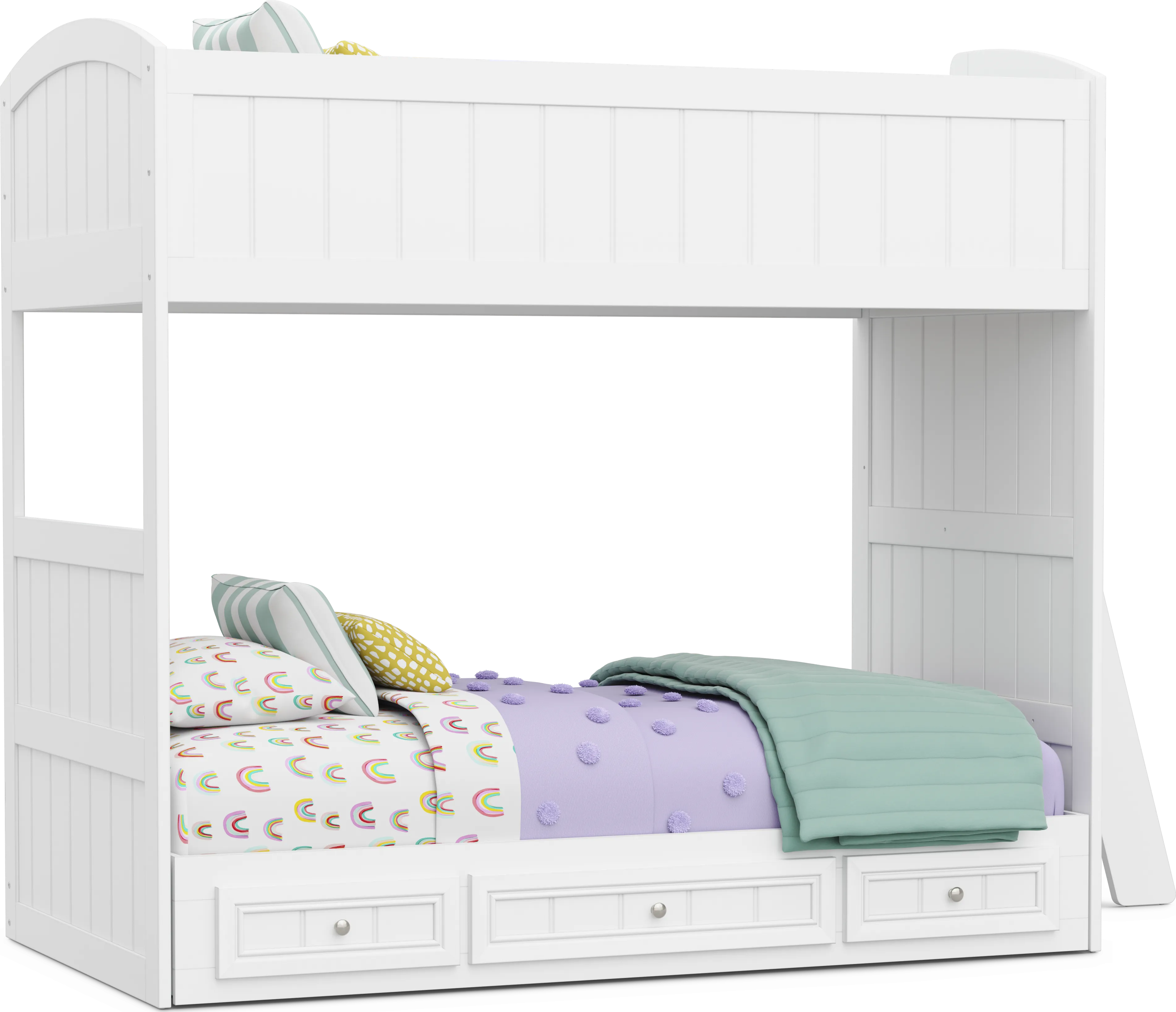 Kids Cottage Colors 2.0 White Twin/Twin Loft - Thumbnail - Image 1