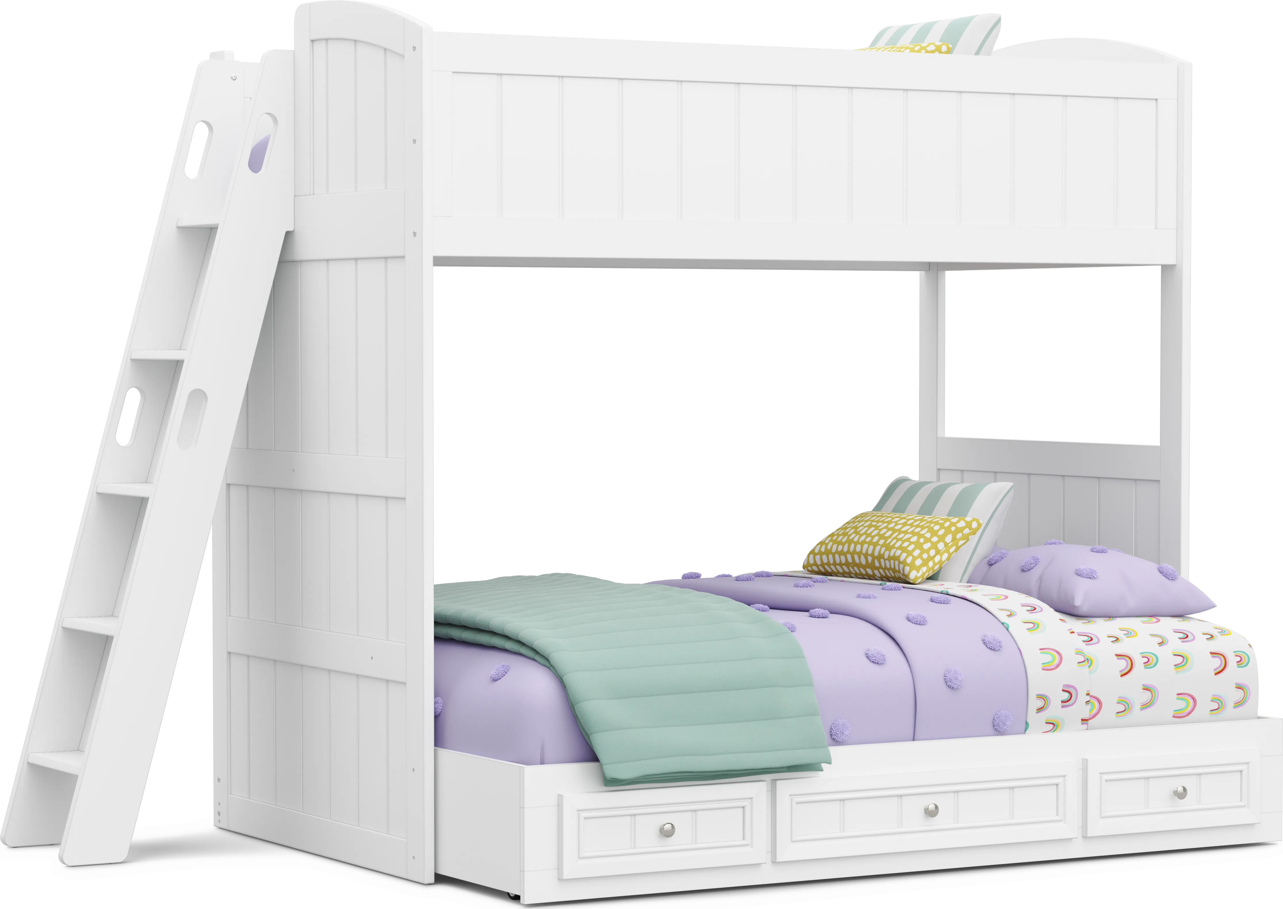 Kids Cottage Colors 2.0 White Twin/Full Loft - Thumbnail - Image 1