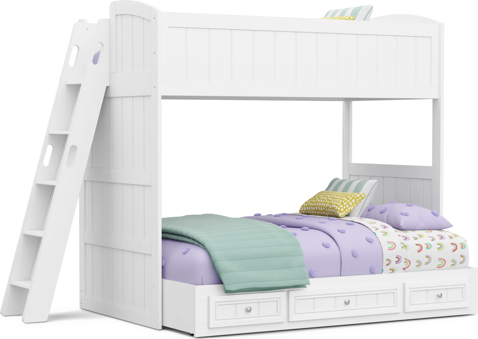 Kids Cottage Colors 2.0 White Twin/Full Loft - Image 1