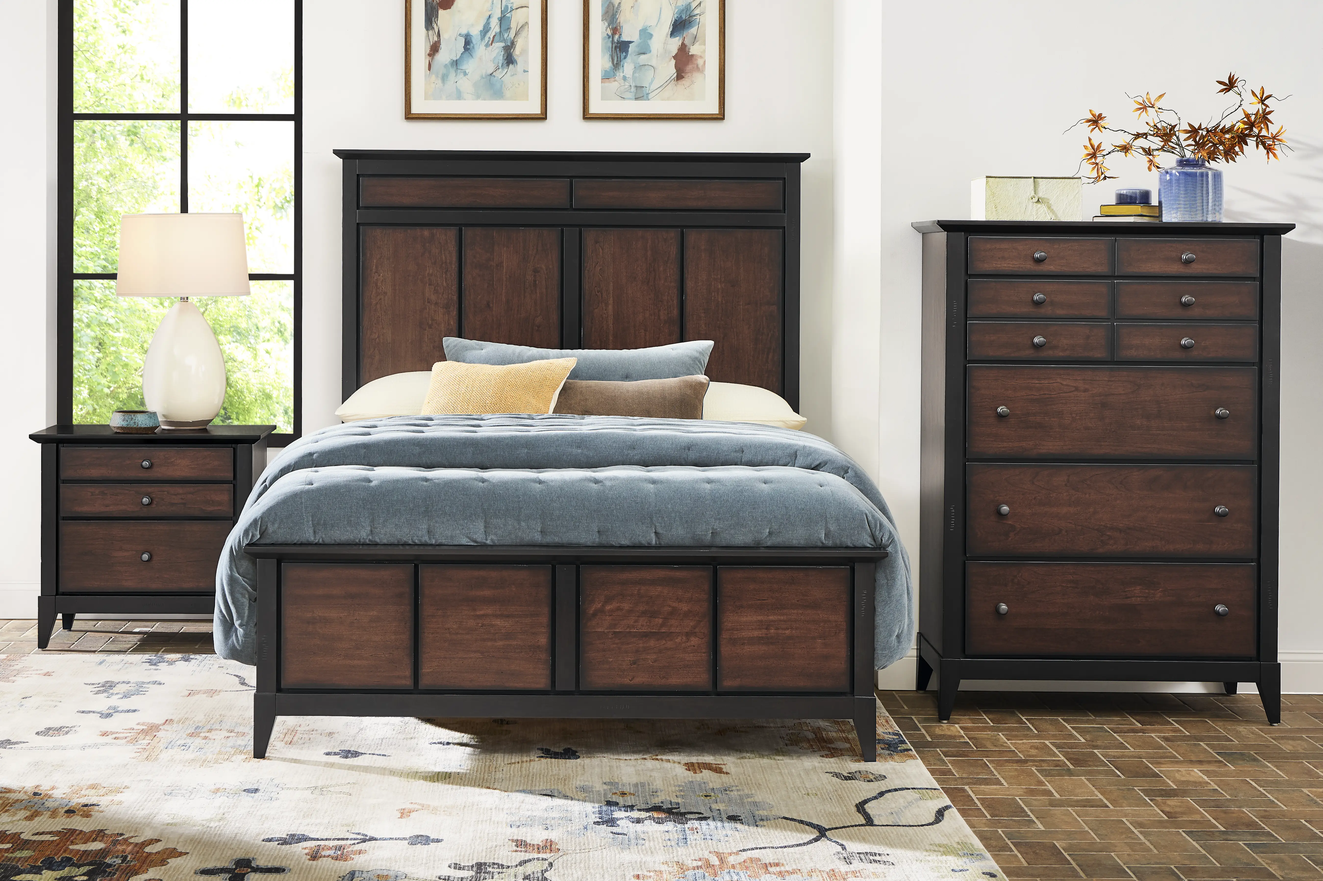 Northbrook Brown Cherry 5 Pc Queen Panel Bedroom - Thumbnail - Image 1
