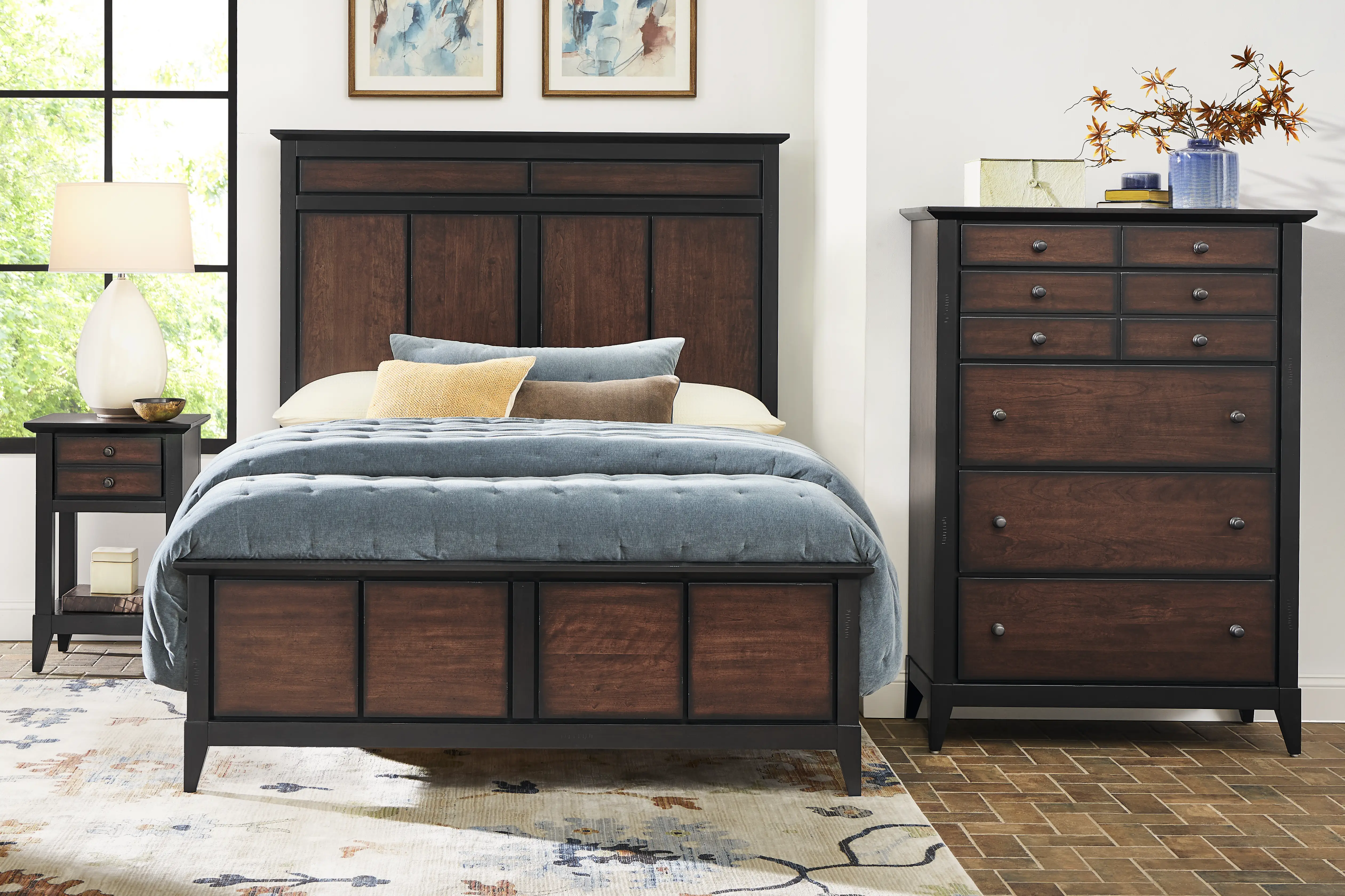Northbrook Brown Cherry 5 Pc King Panel Bedroom - Thumbnail - Image 1