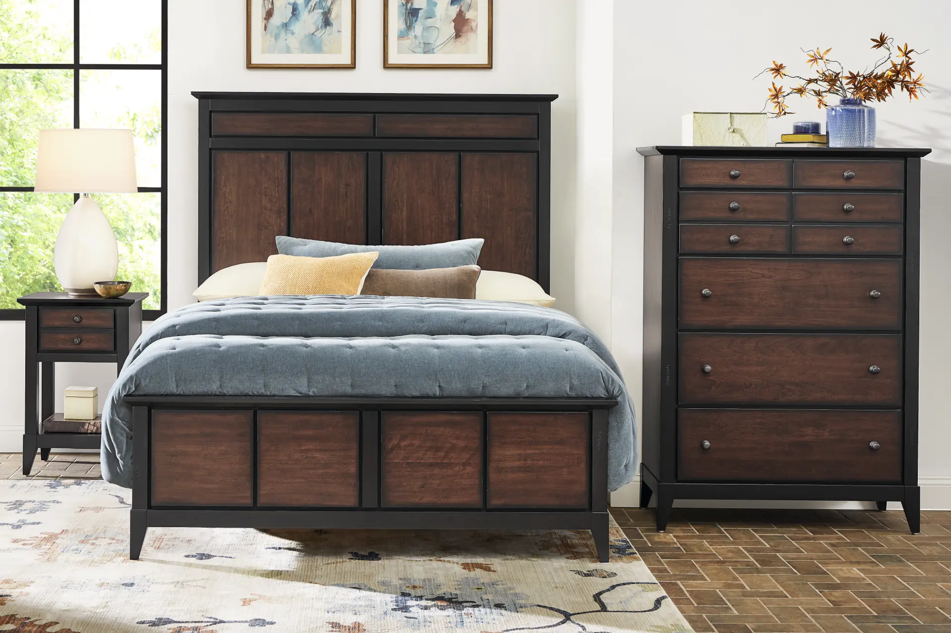 Northbrook Brown Cherry 5 Pc Queen Panel Bedroom