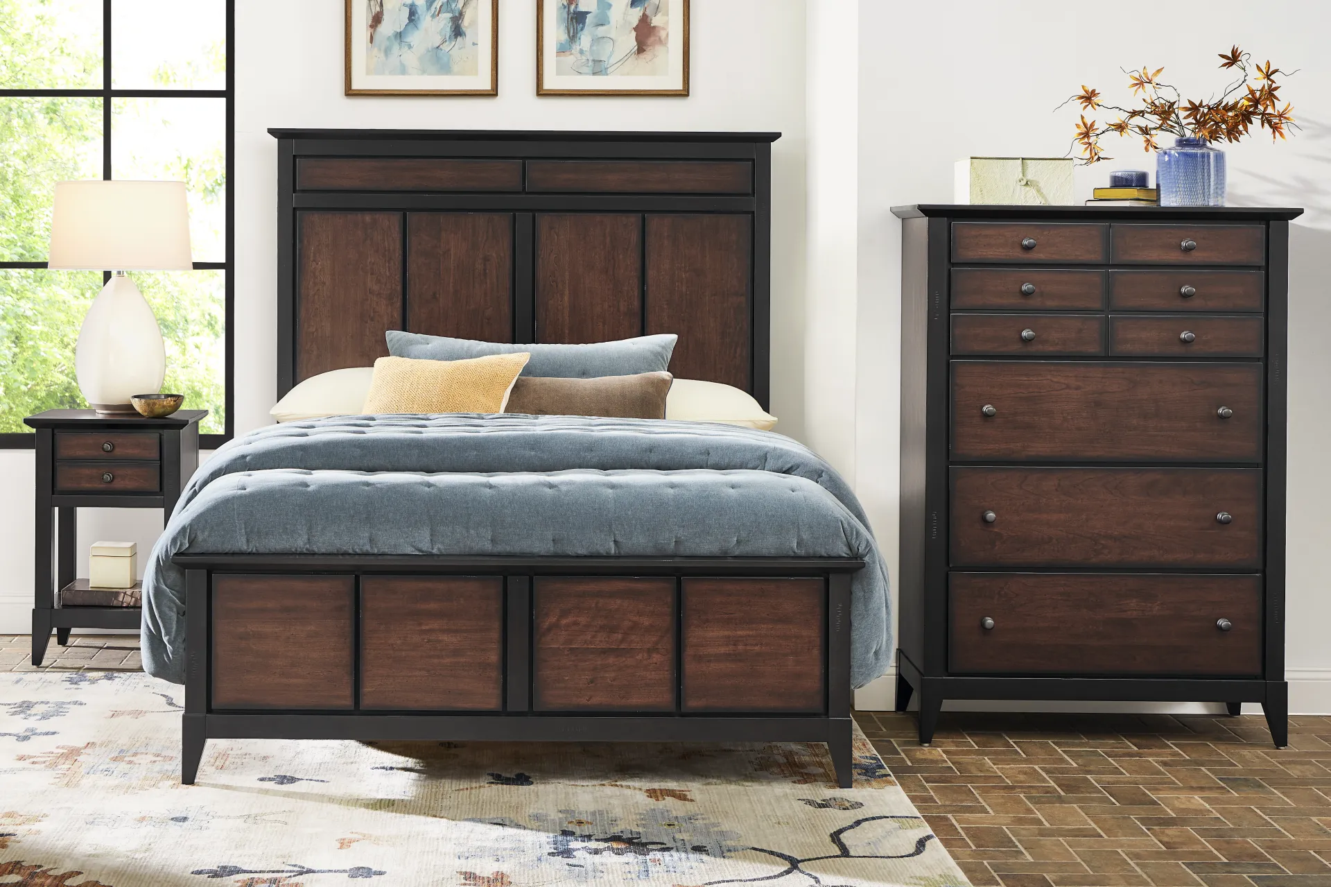 Northbrook Brown Cherry 5 Pc King Panel Bedroom - Image 1
