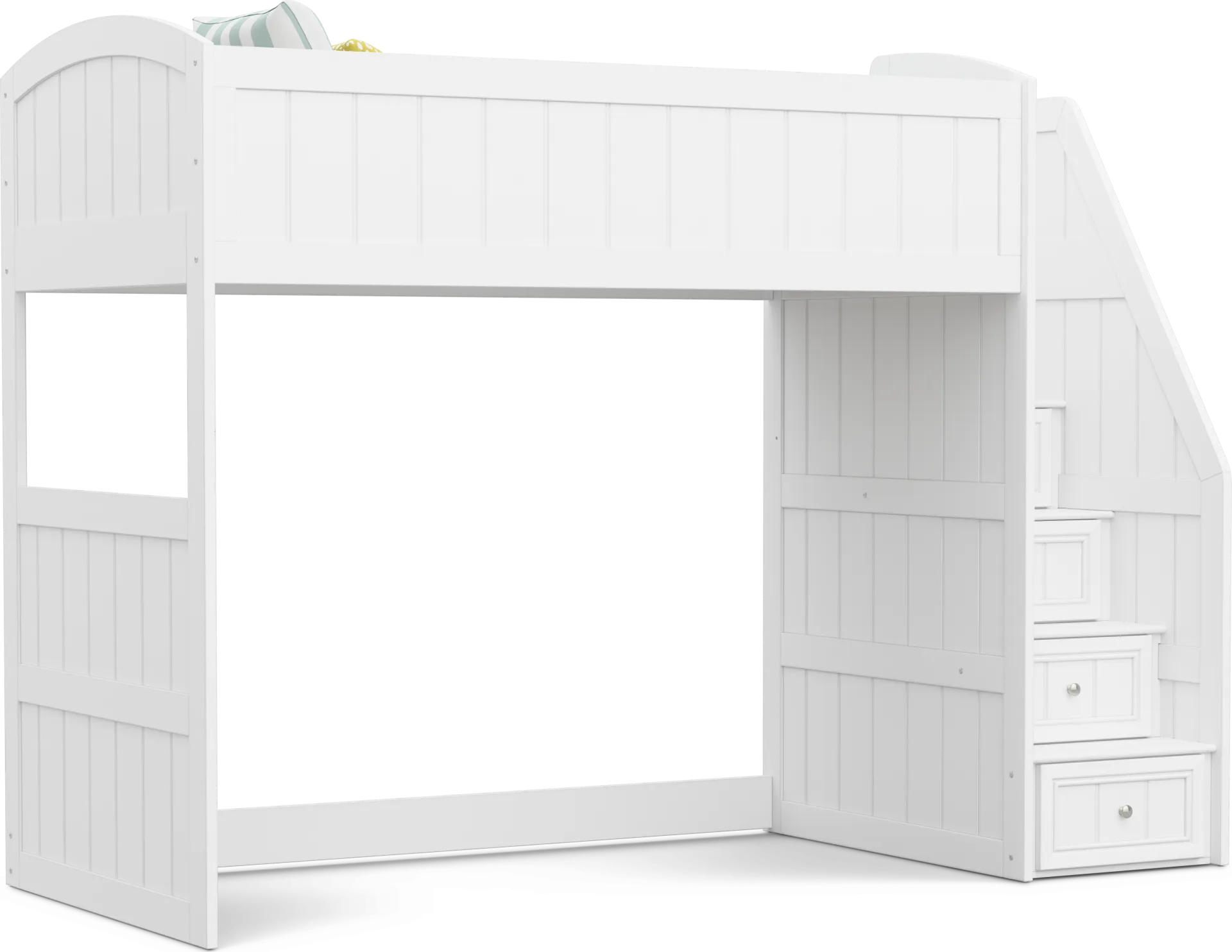 Kids Cottage Colors 2.0 White Twin Step Loft - Image 1