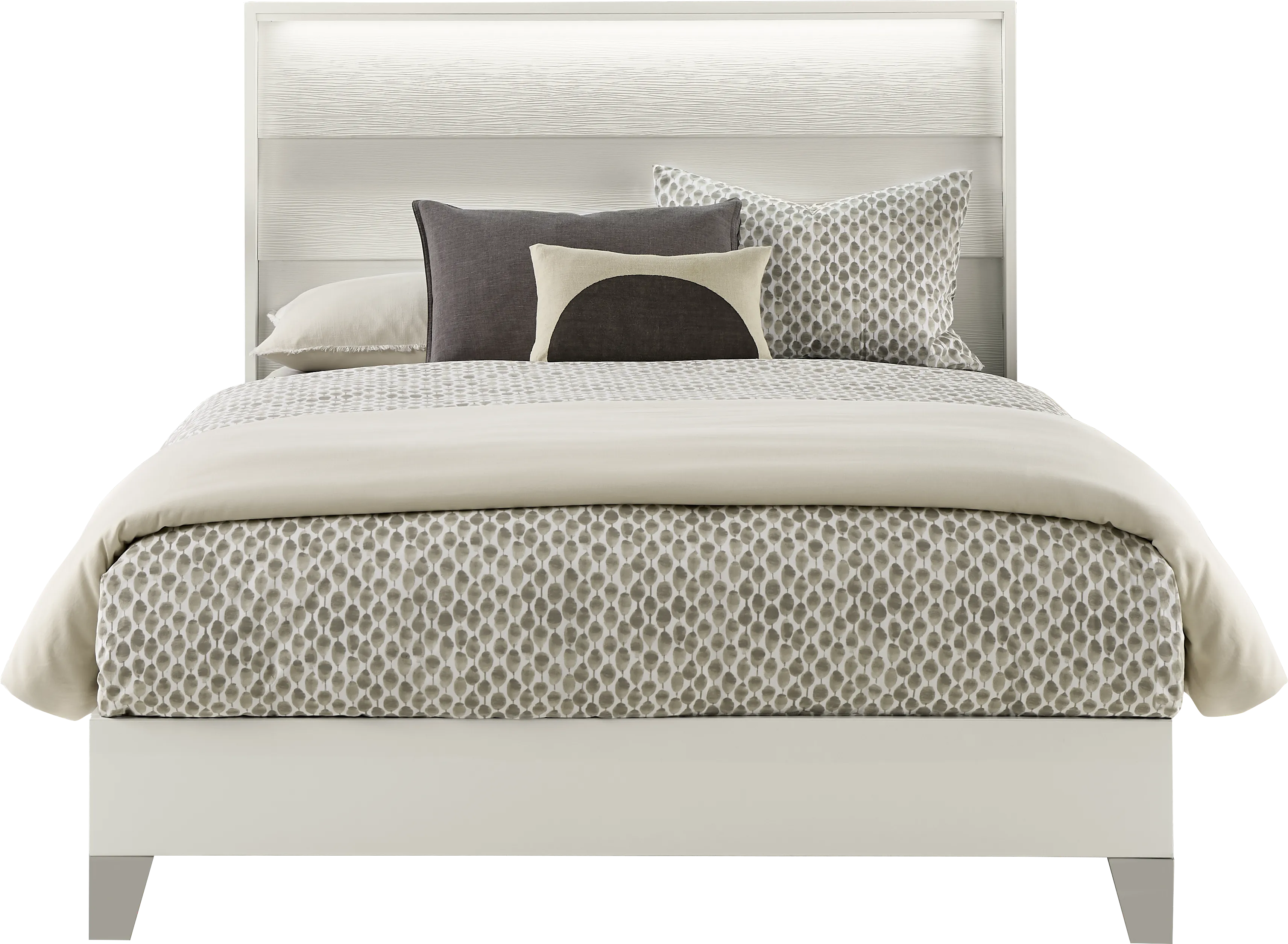Auralight White 5 Pc Queen Panel Bedroom - Thumbnail - Image 2