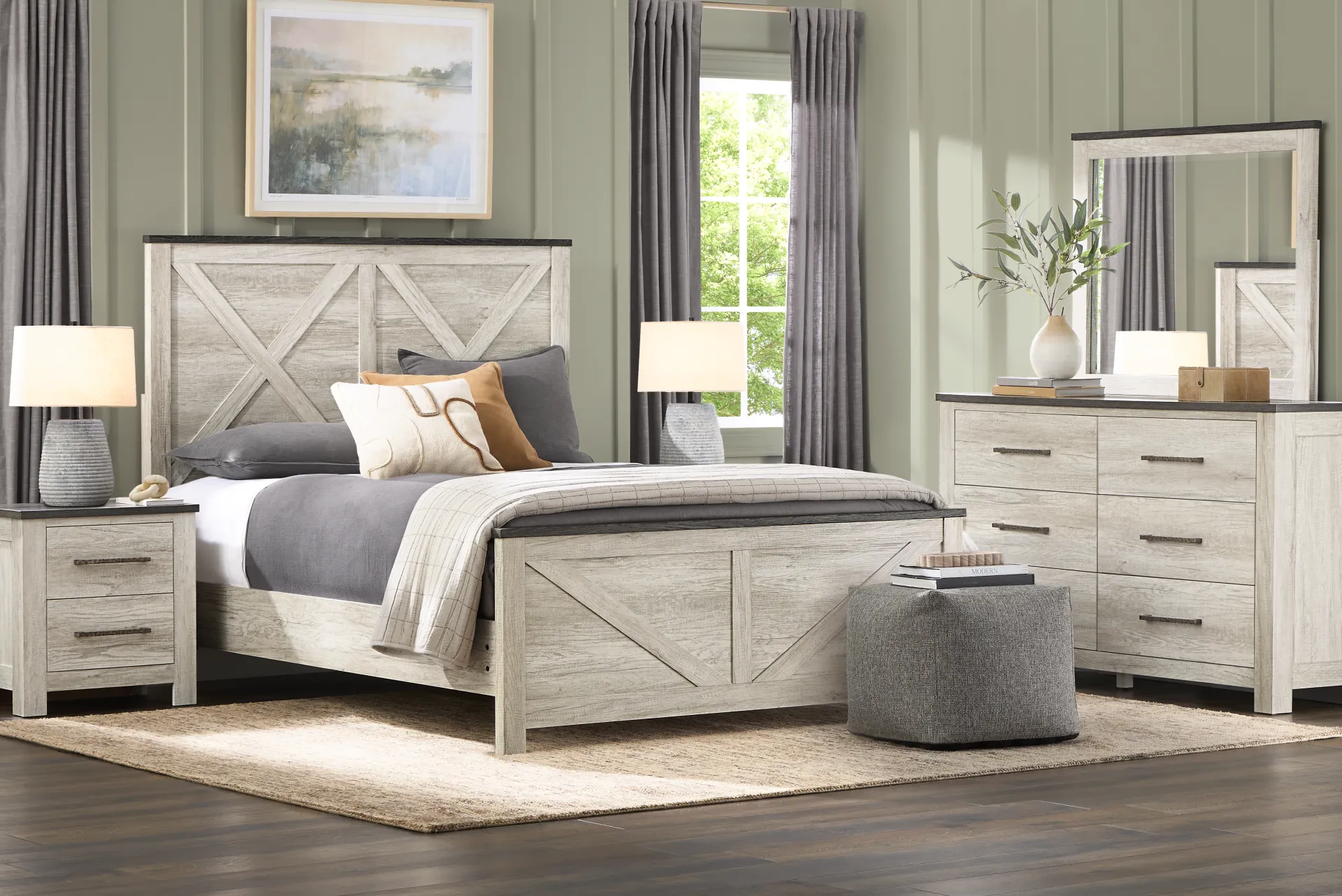 Glen Oaks White 3 Pc Queen Panel Bed - Image 2