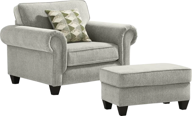 Hathaway Aqua Chair and Ottoman