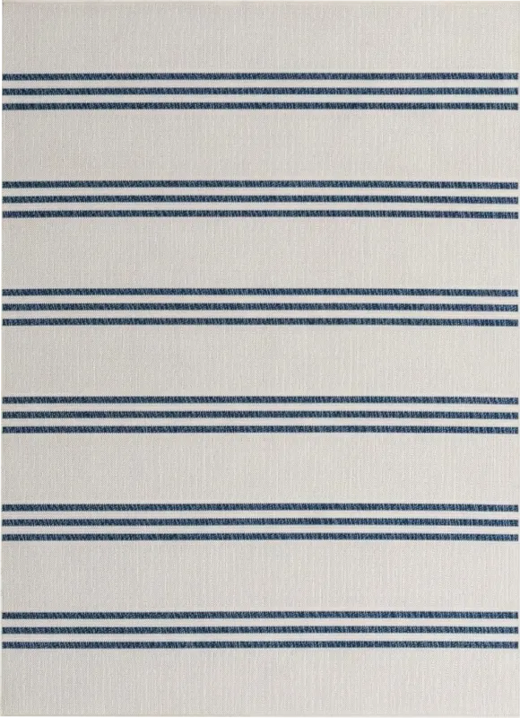 Bay Stripe Ivory 5'3 x 8' Indoor/Outdoor Rug