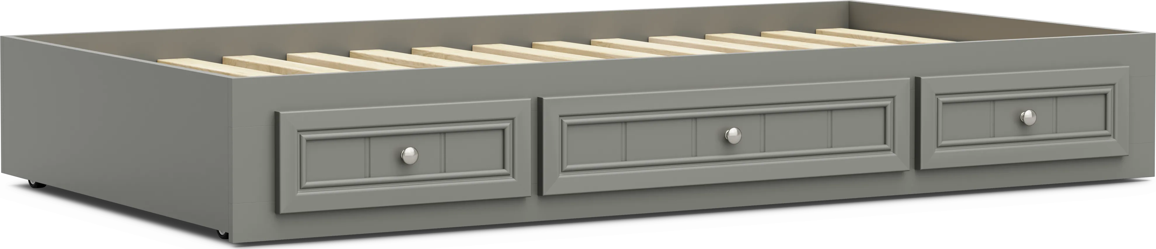 Kids Cottage Colors 2.0 Gray Twin Platform Bed with 3 Storage Drawers - Thumbnail - Image 1