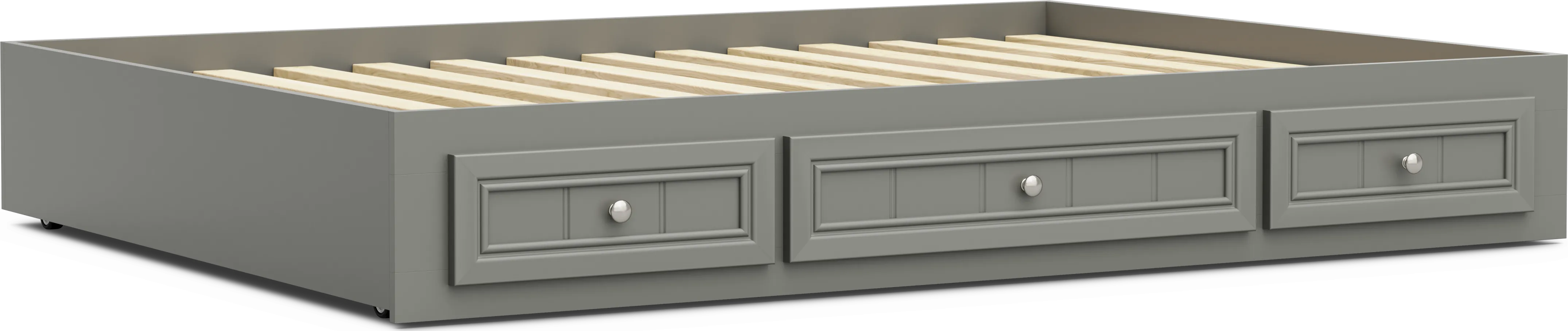 Kids Cottage Colors 2.0 Gray Full Platform Bed with 3 Storage Drawers - Thumbnail - Image 1