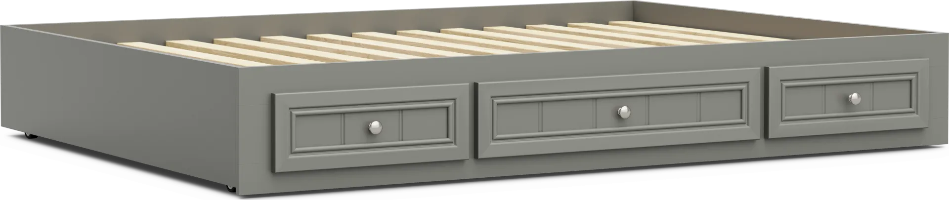 Kids Cottage Colors 2.0 Gray Full Platform Bed with 3 Storage Drawers