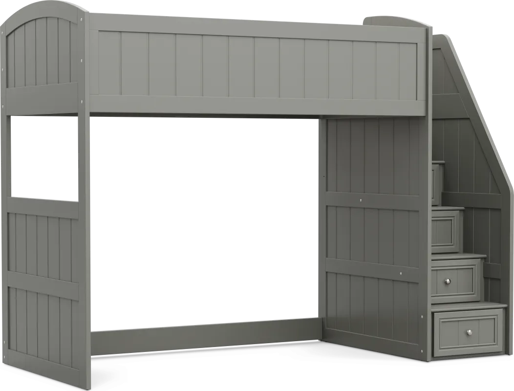 Kids Cottage Colors 2.0 Gray Twin Step Loft
