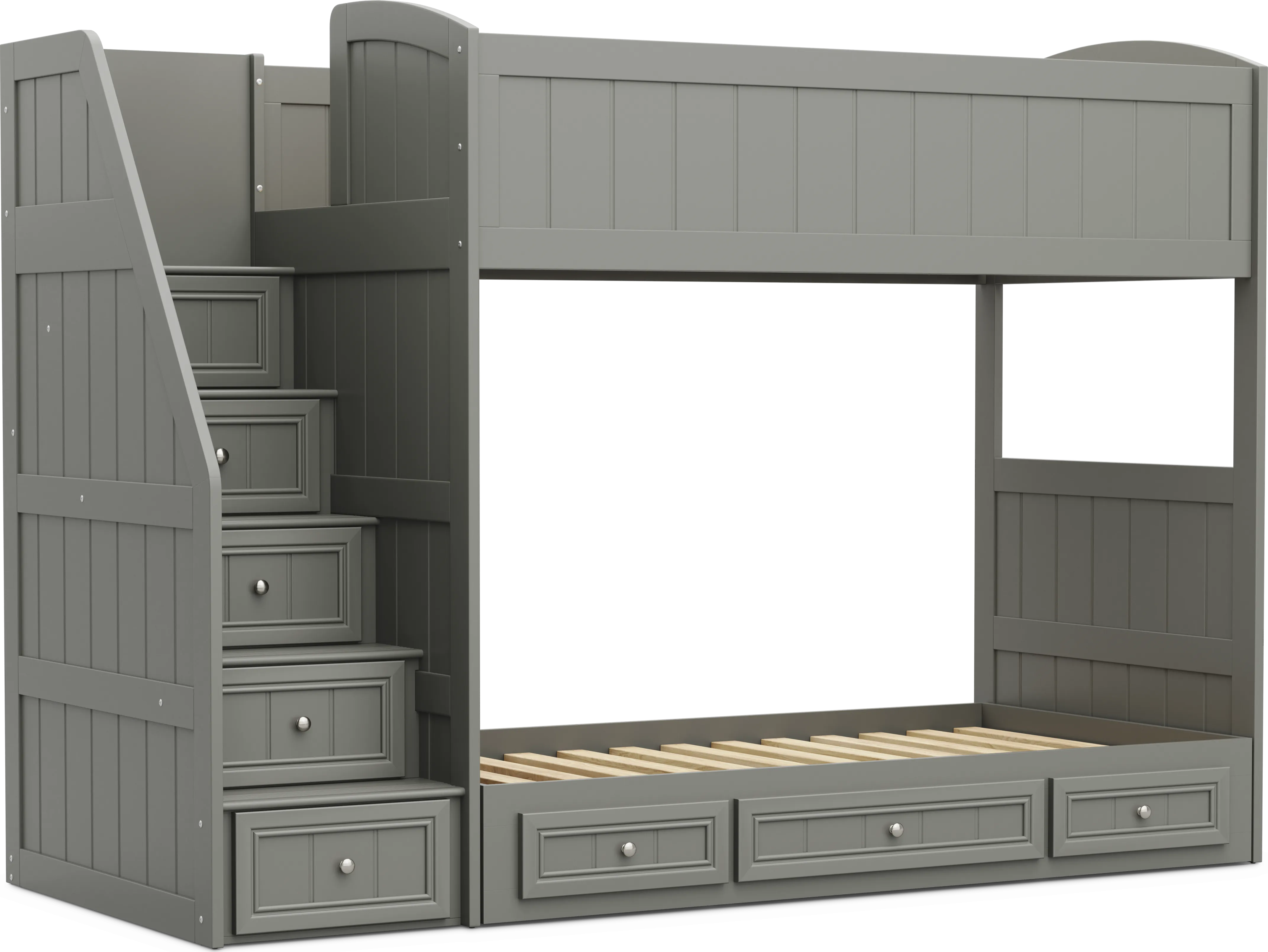 Kids Cottage Colors 2.0 Gray Twin/Twin Step Loft - Thumbnail - Image 1
