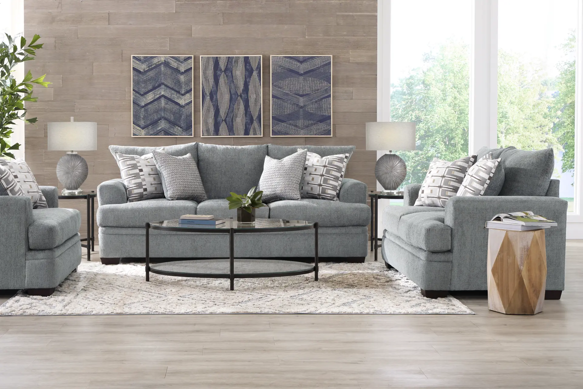 Cooper Blue 5 Pc Living Room