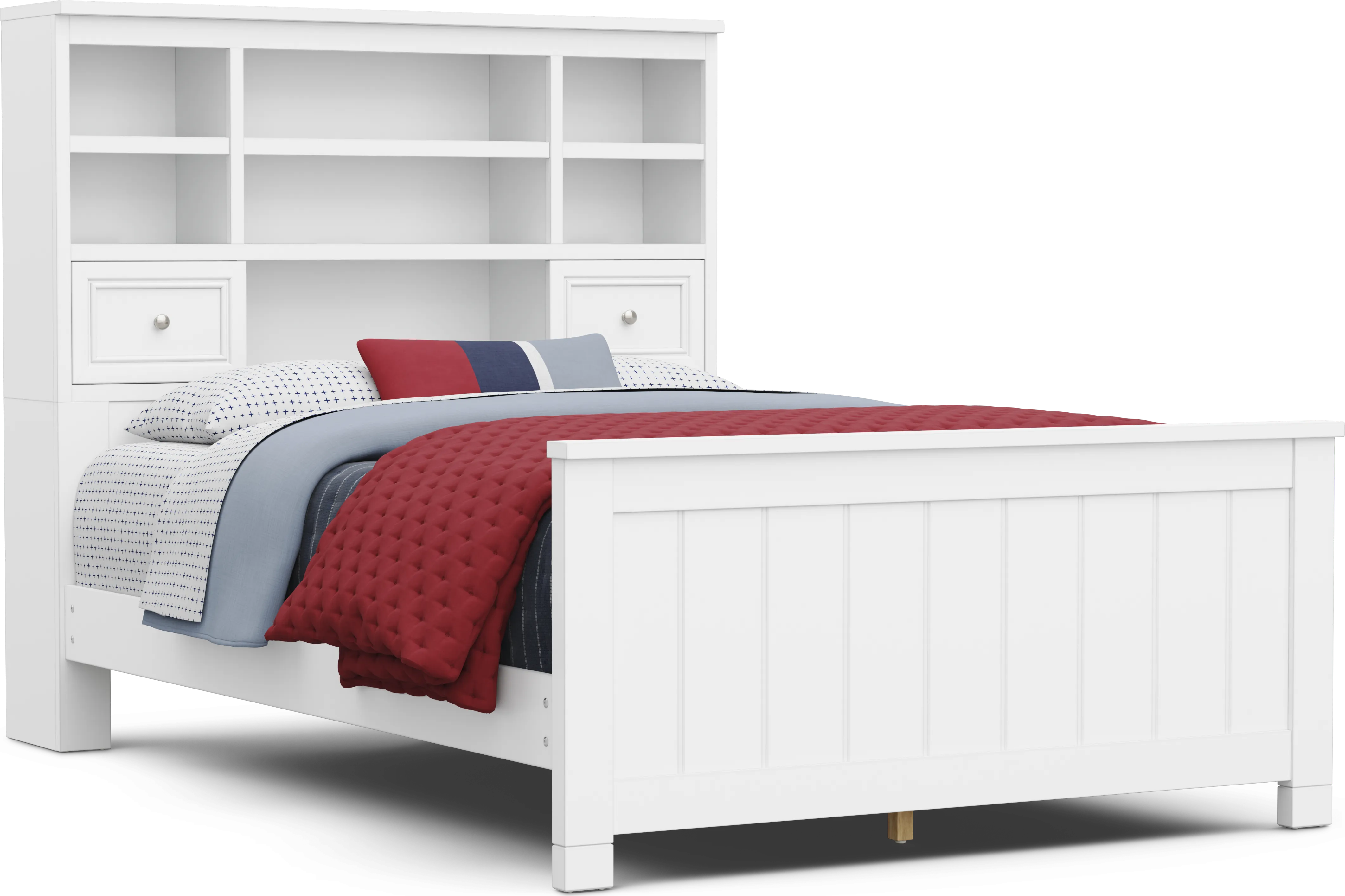 Kids Cottage Colors 2.0 White Full Bookcase Bedroom - Thumbnail - Image 2