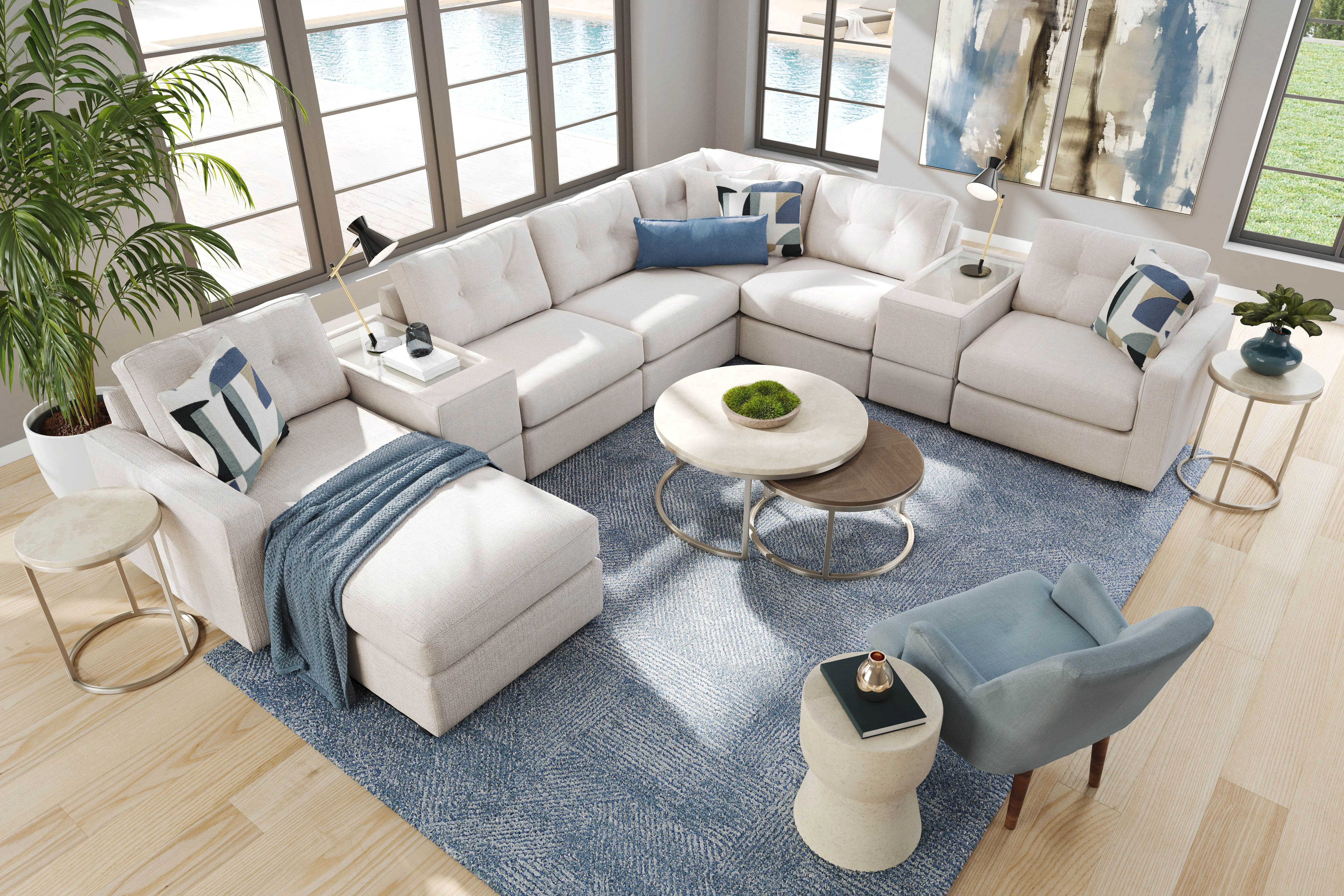 Off-white 7 Pc ModularOne Gel Foam Sleeper - Thumbnail - Image 2