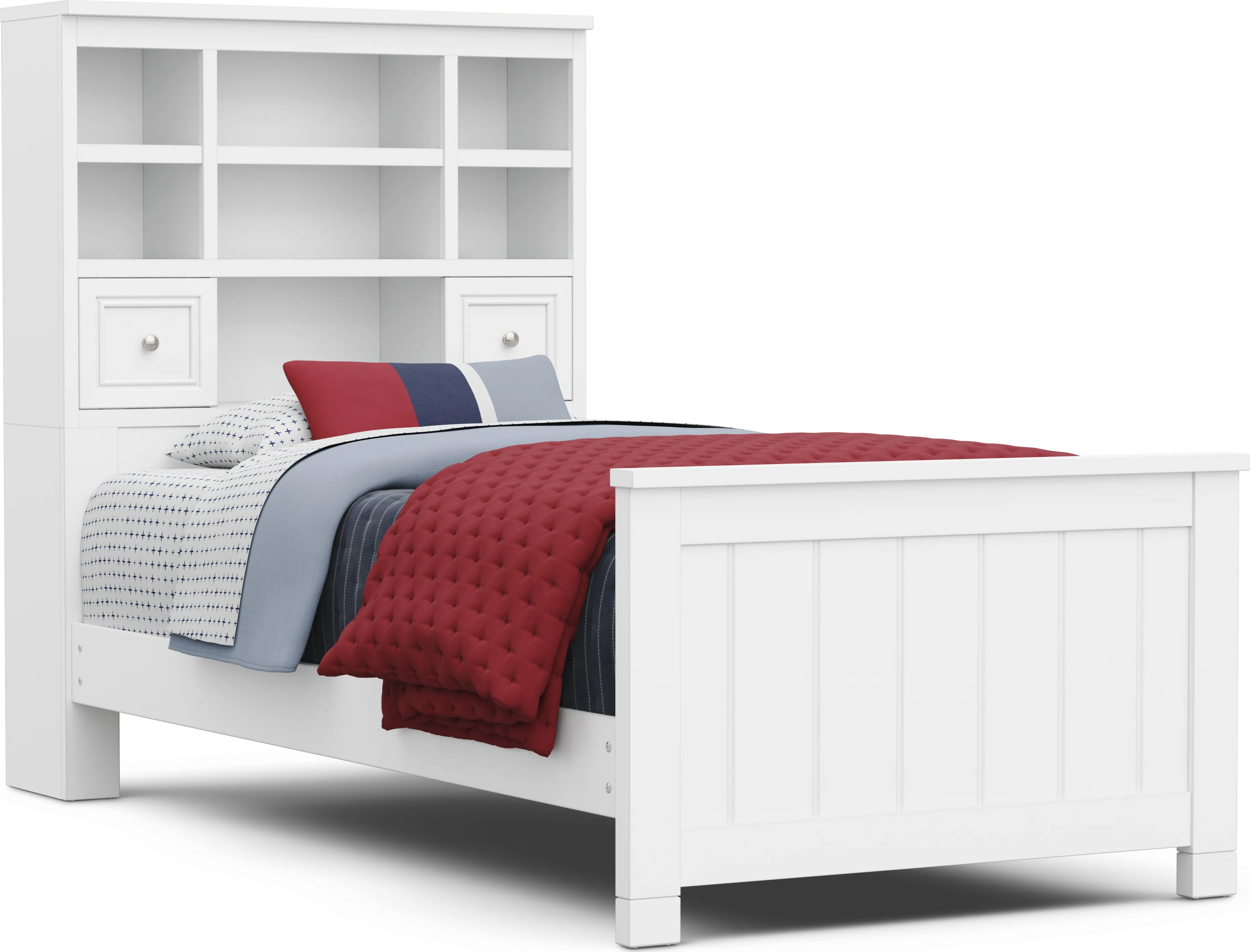 Kids Cottage Colors 2.0 White Twin Bookcase Bedroom - Thumbnail - Image 2