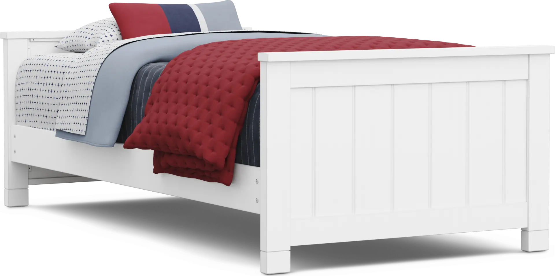 Kids Cottage Colors 2.0 White Twin Low Profile Bed