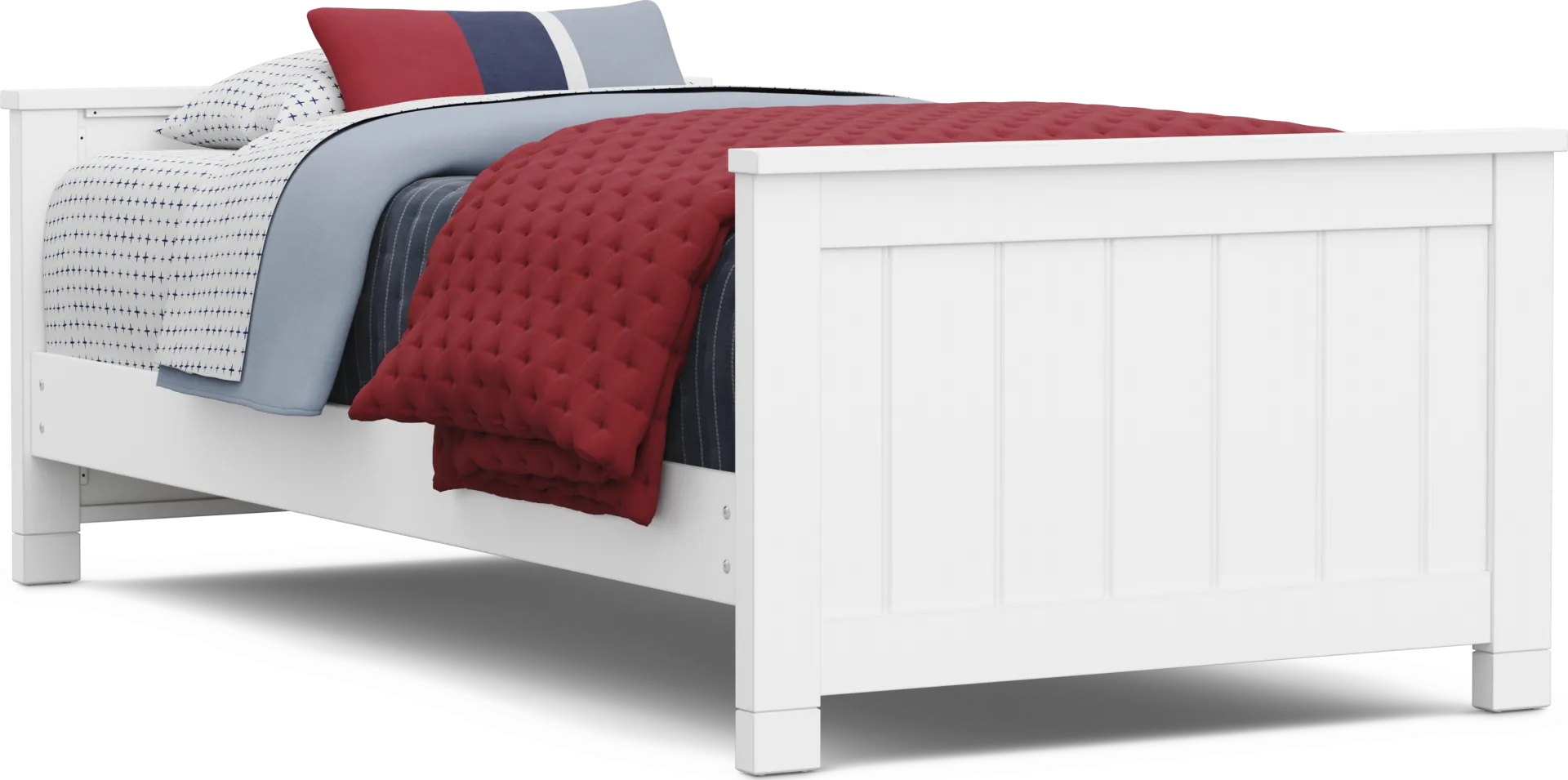 Kids Cottage Colors 2.0 White Twin Low Profile Bed - Image 1