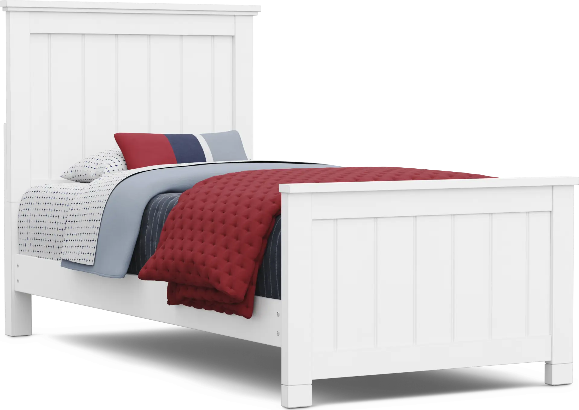Kids Cottage Colors 2.0 White Twin XL Panel Bed